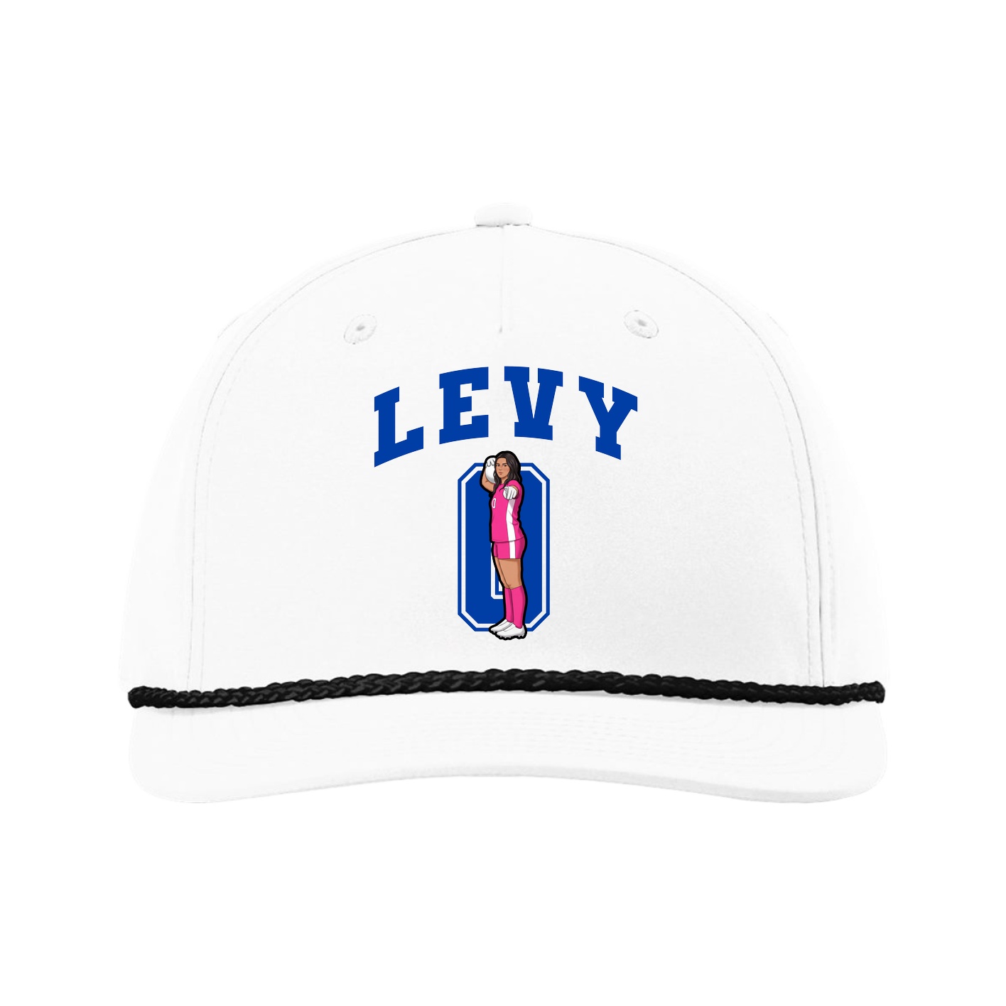 Five-Panel Classic Rope Cap — Number in White