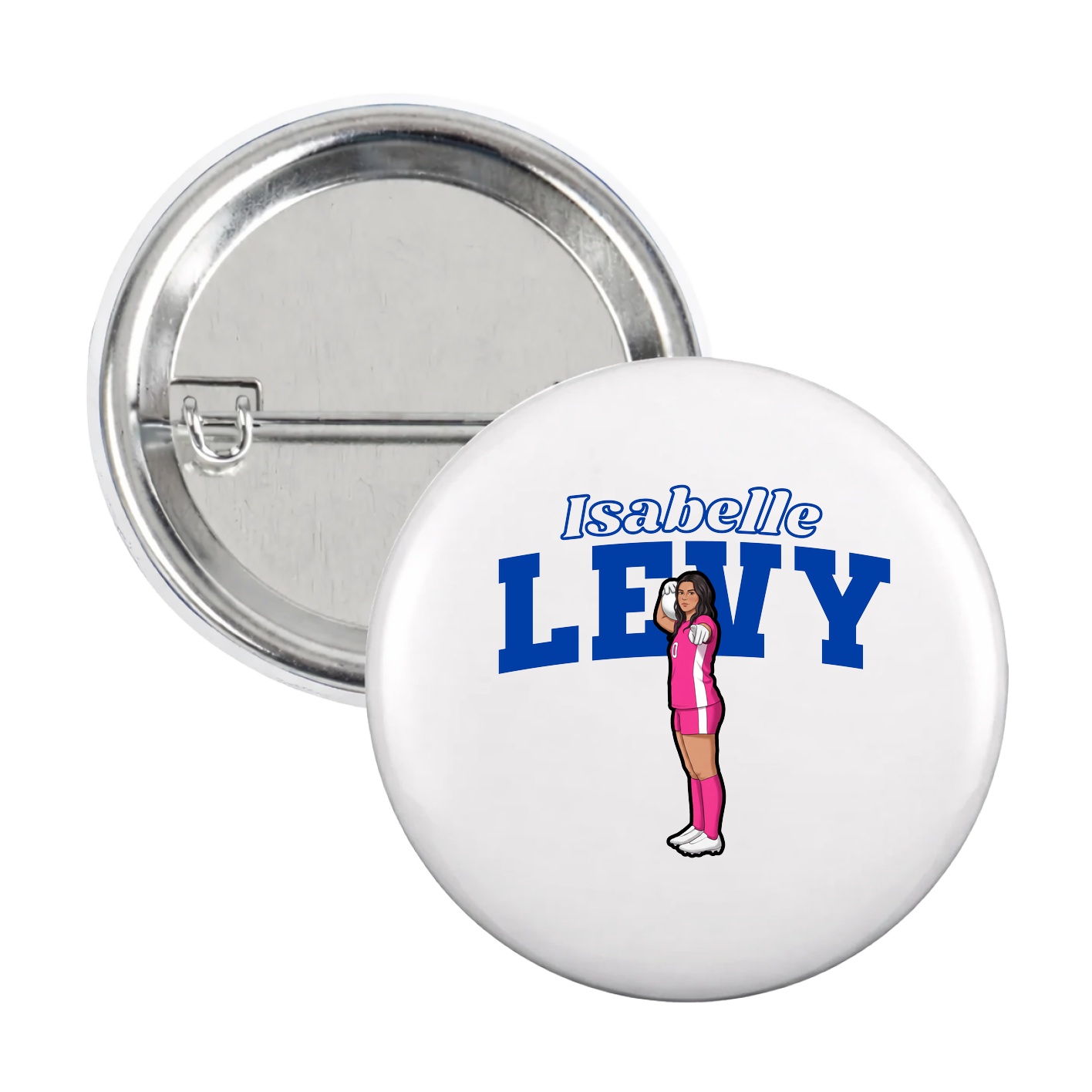 Game Day Button — Name Arch in White