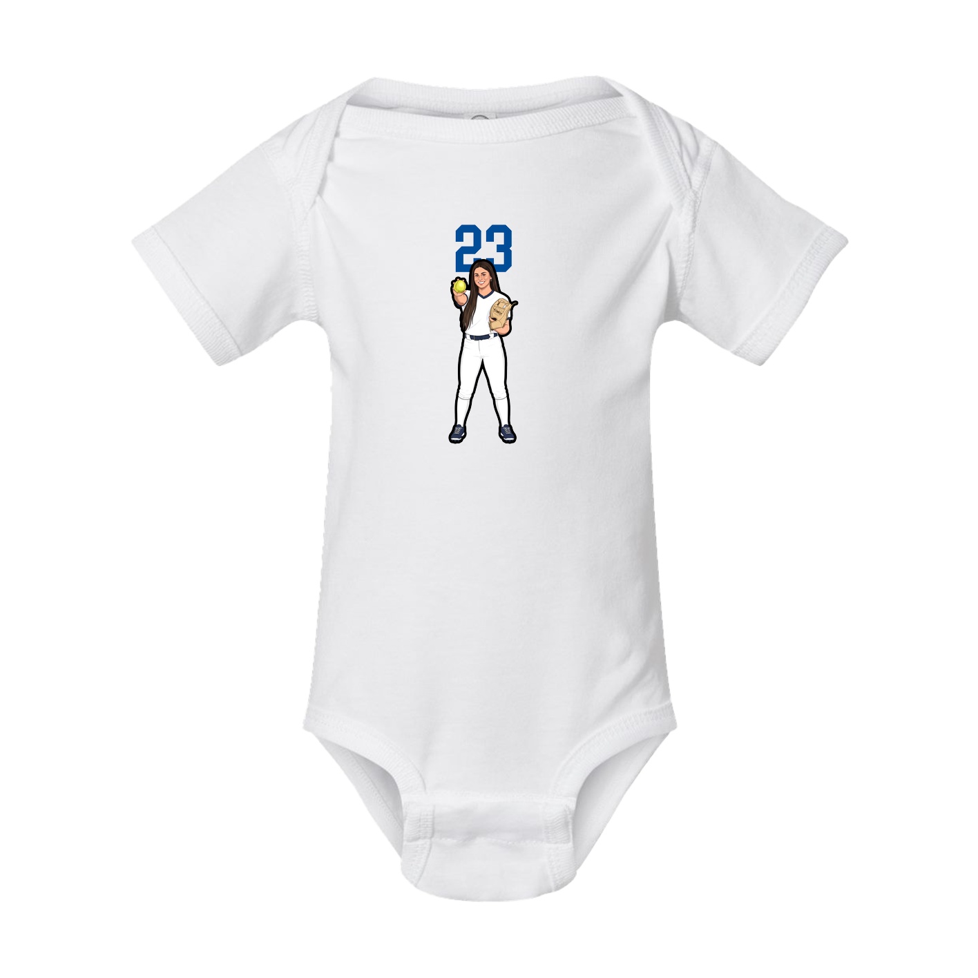 Baby Onesie — Number Top in White