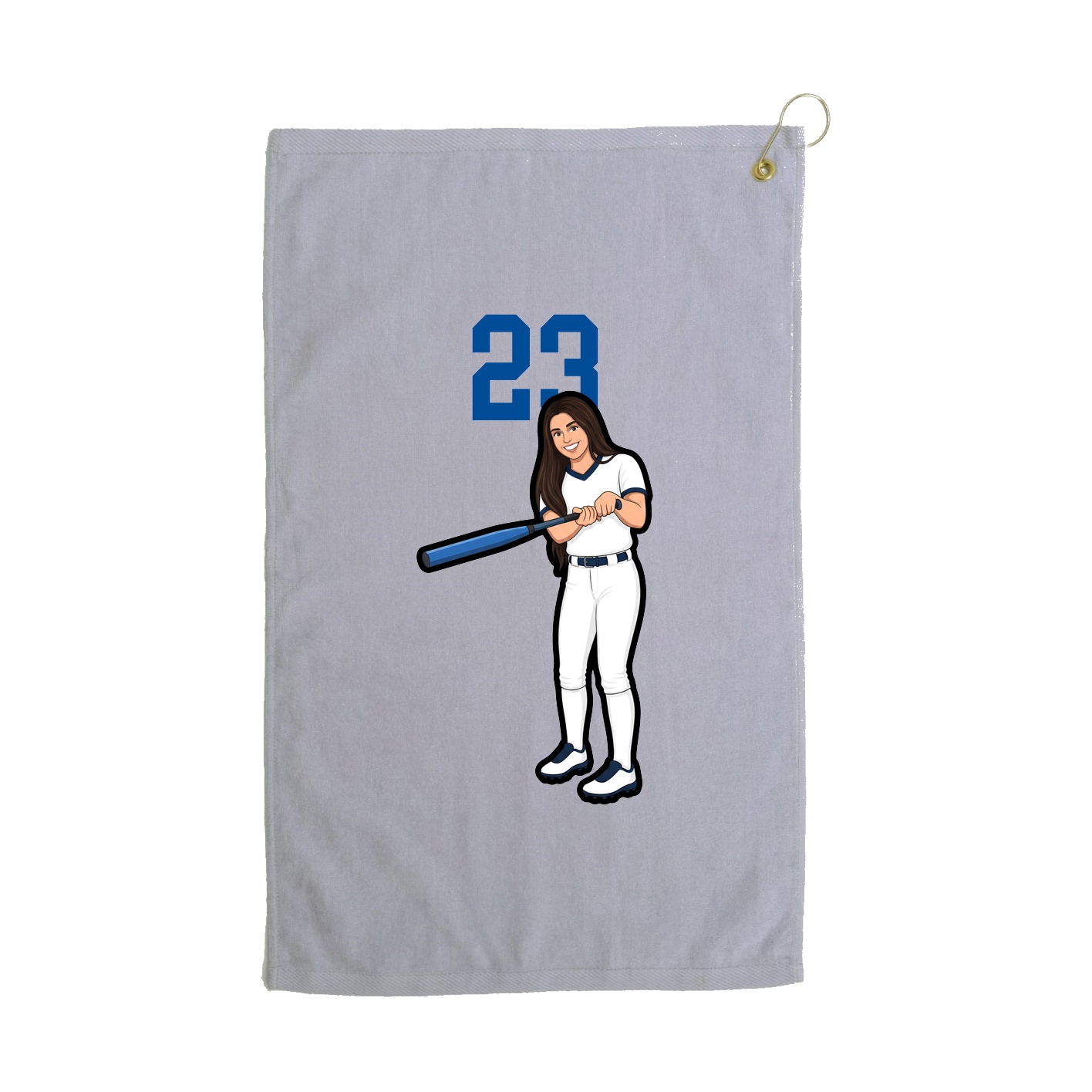 Golf Towel — Number Top in Grey