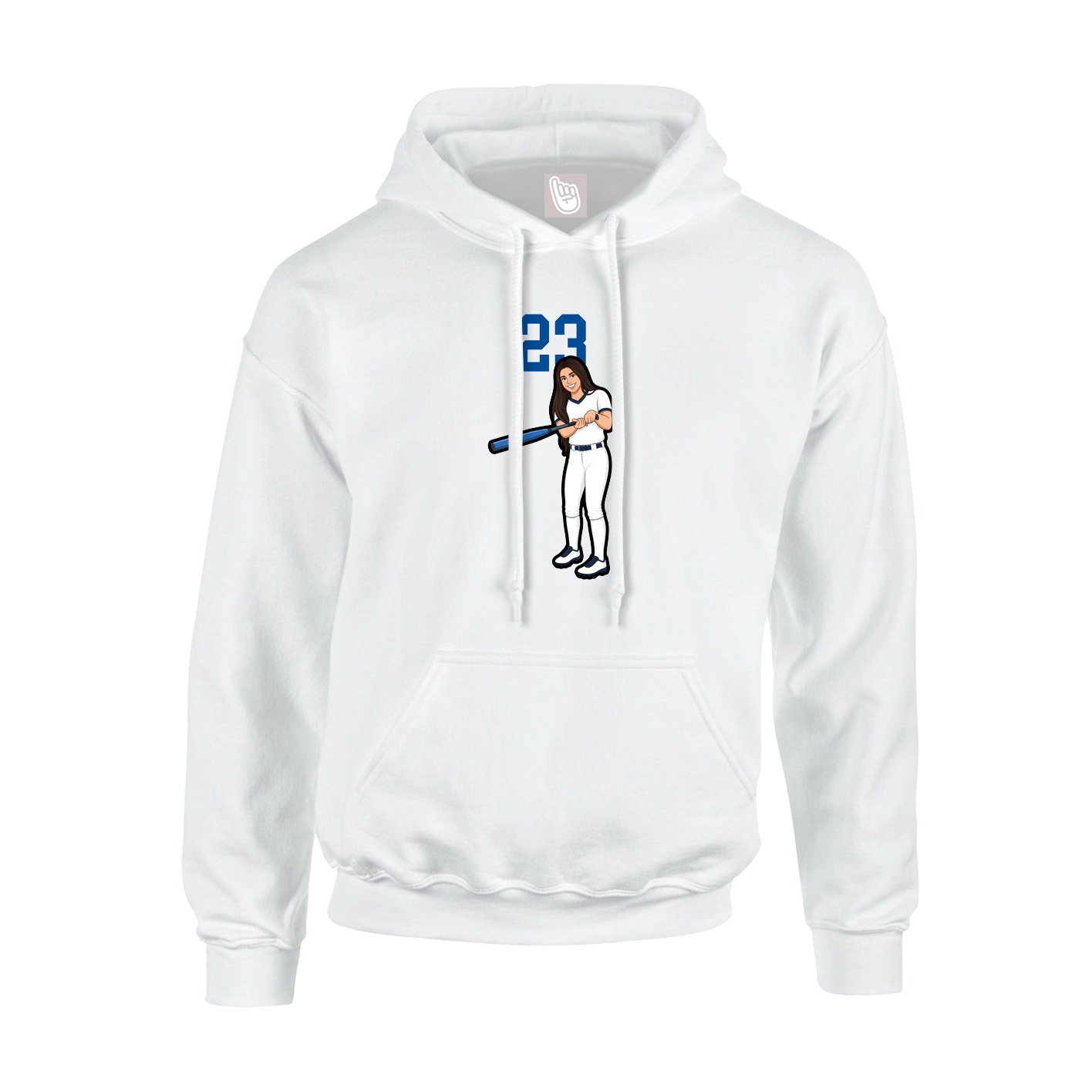 Hoodie — Number Top in White