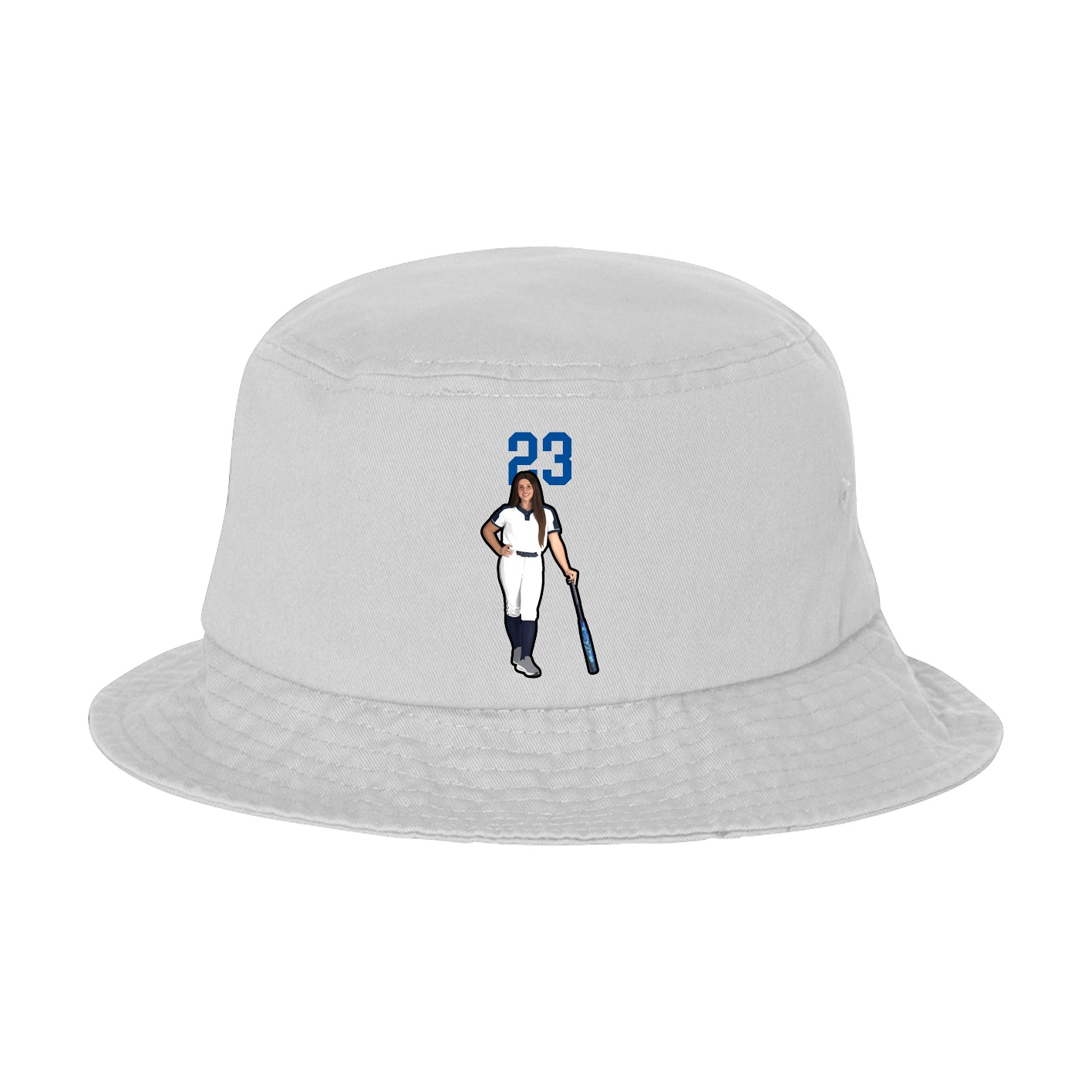 Bucket Cap — Number Top in White