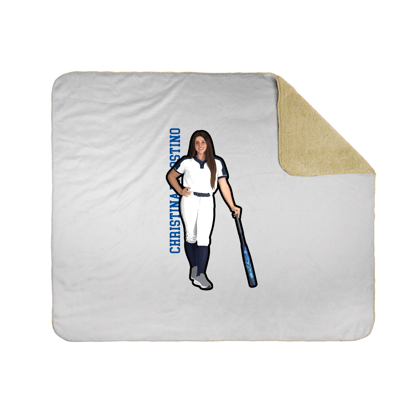 Throw Blanket — Name Vertical in White