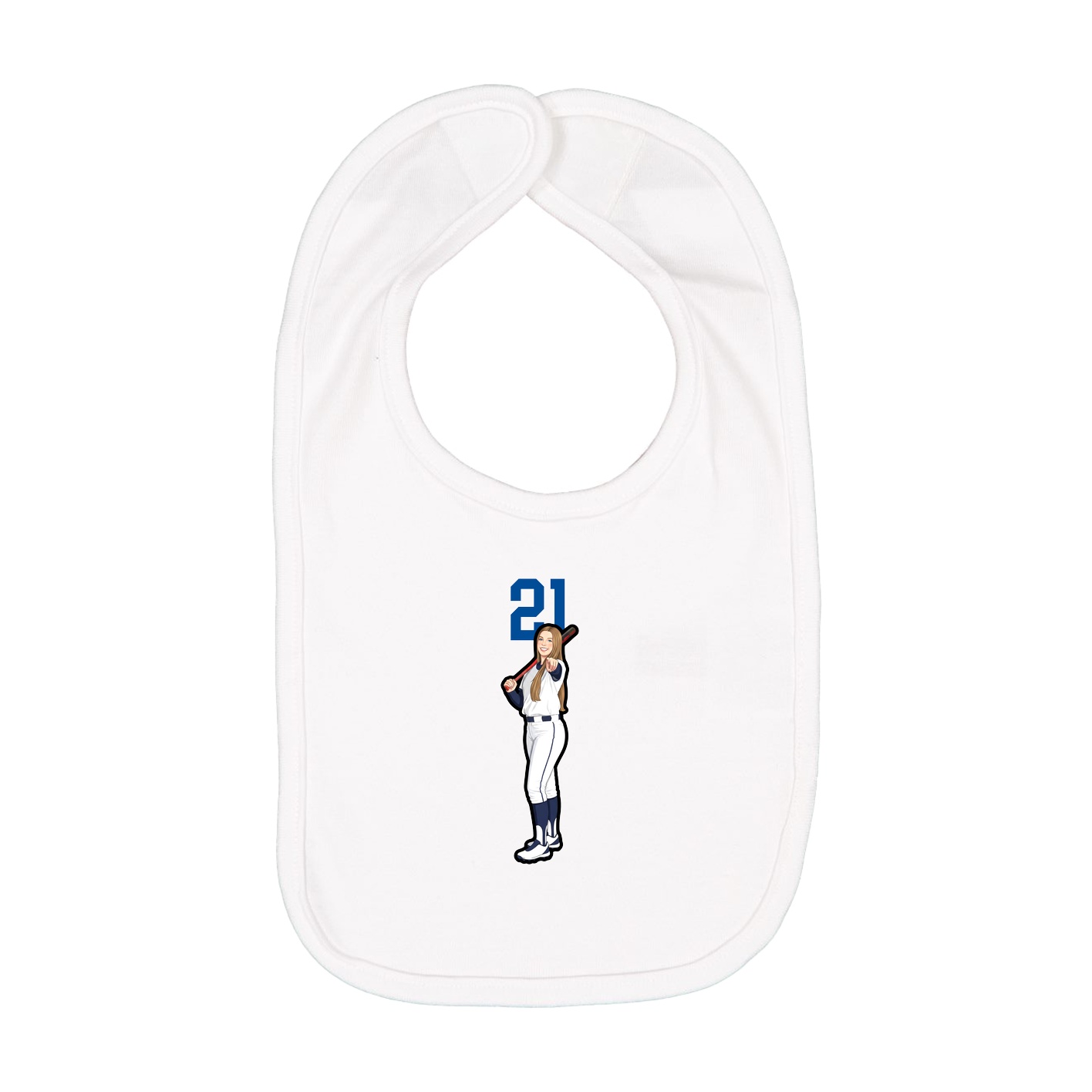 Infant Bib — Number Top in White