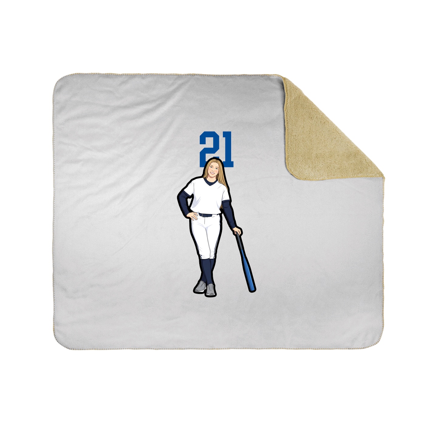 Throw Blanket — Number Top in White