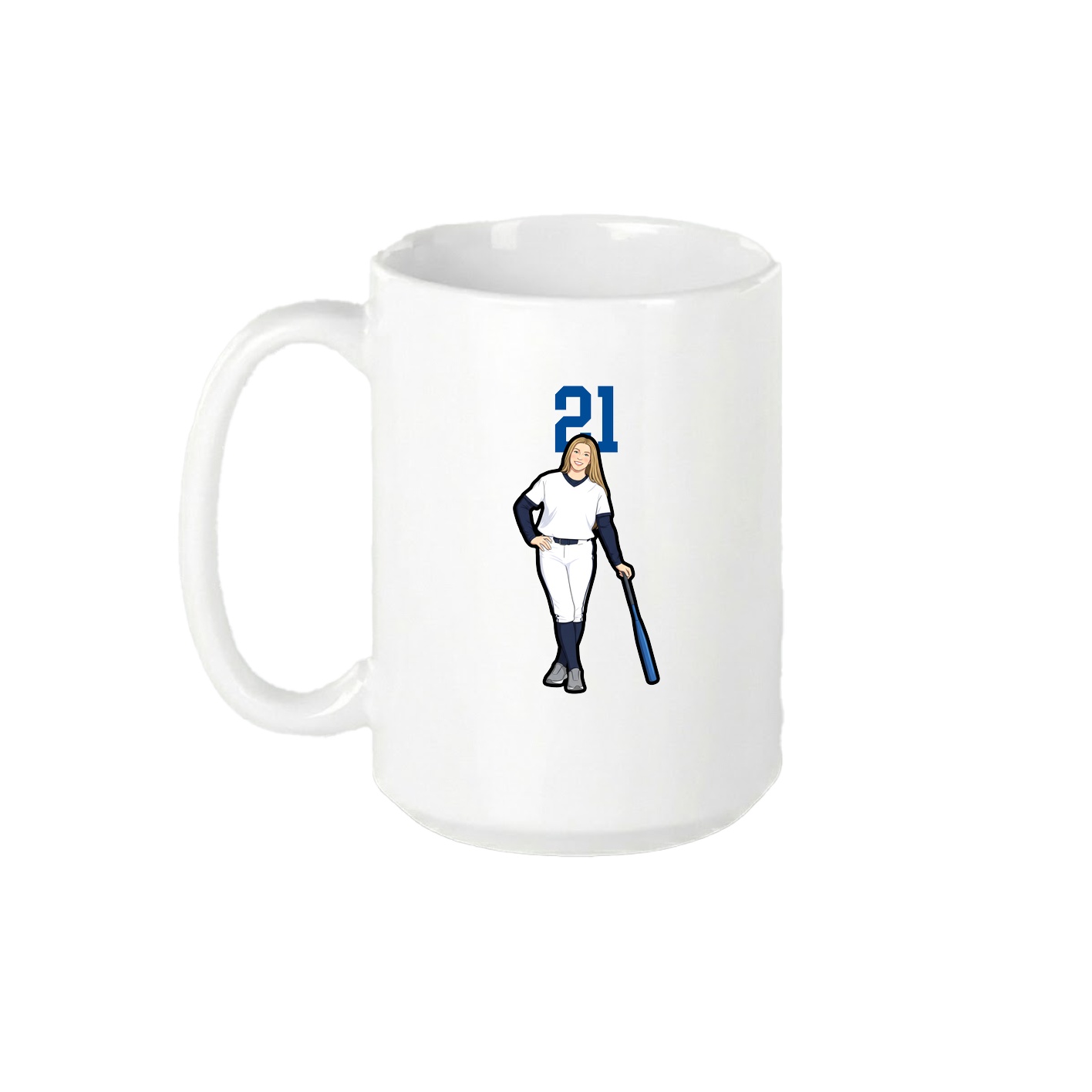 15oz Coffee Mug — Number Top in White