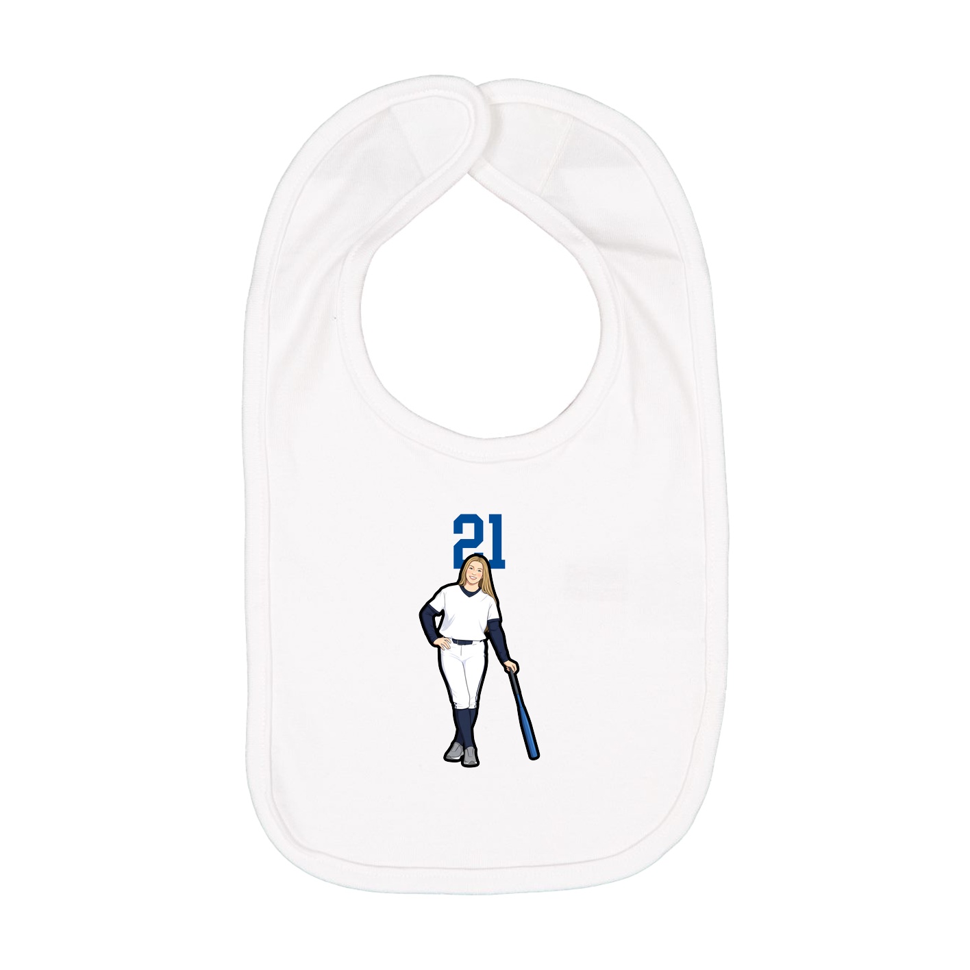 Infant Bib — Number Top in White