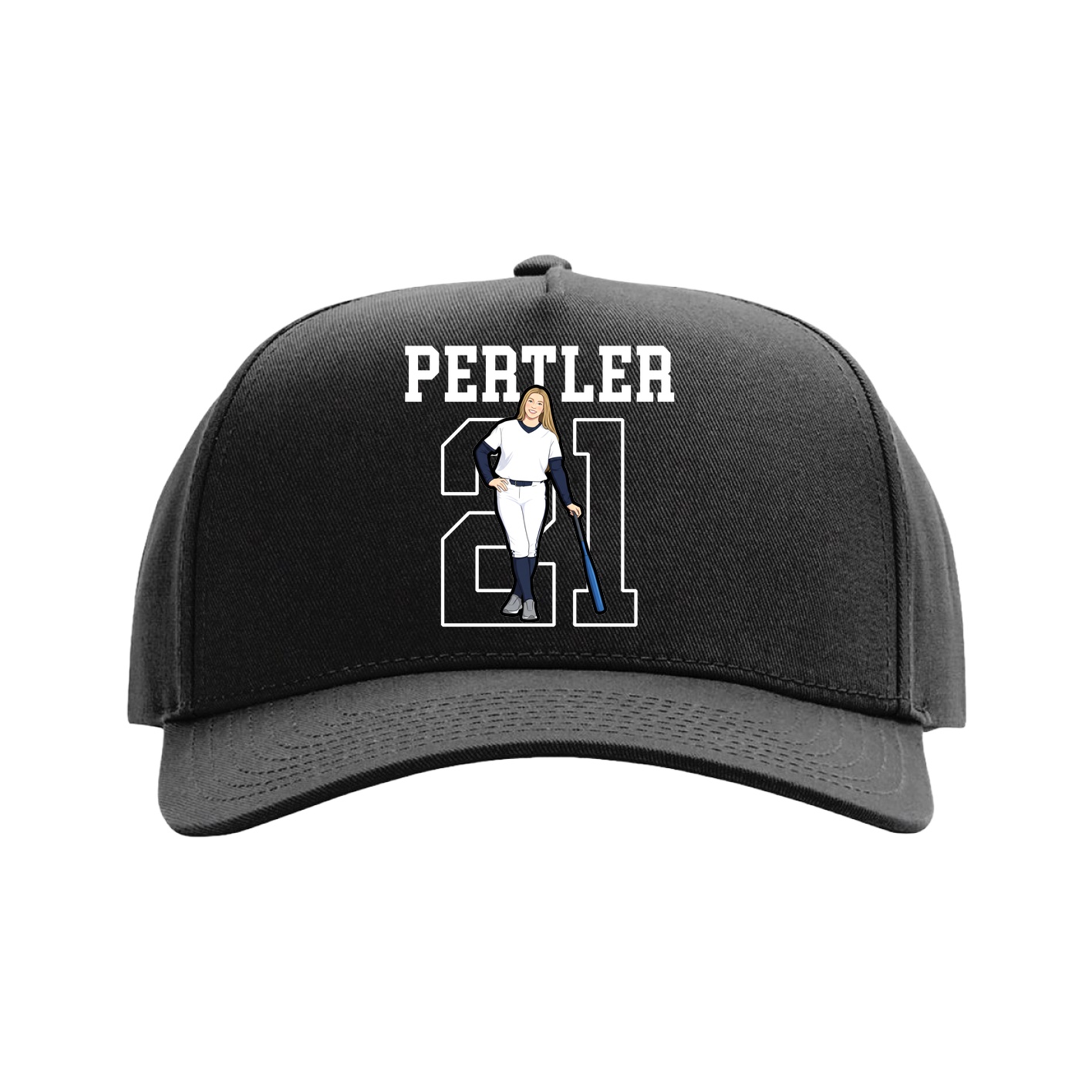 Full Fabric Five-Panel Champ Cap — Shirsey in Black