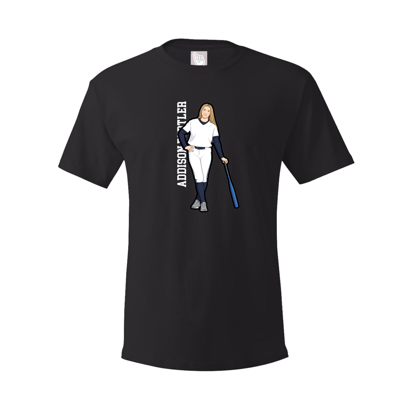 Tee — Name Vertical in Black