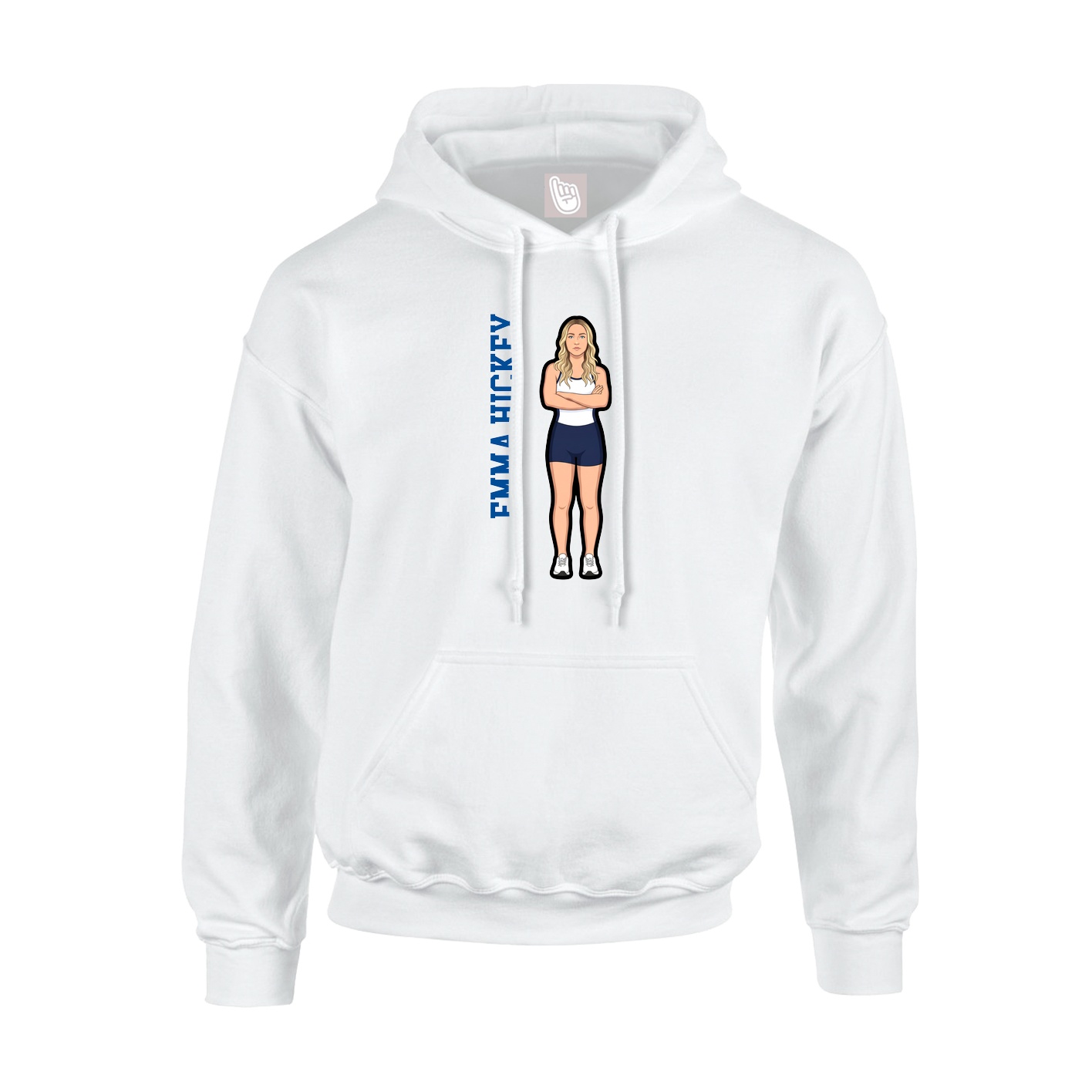 Hoodie — Name Vertical in White