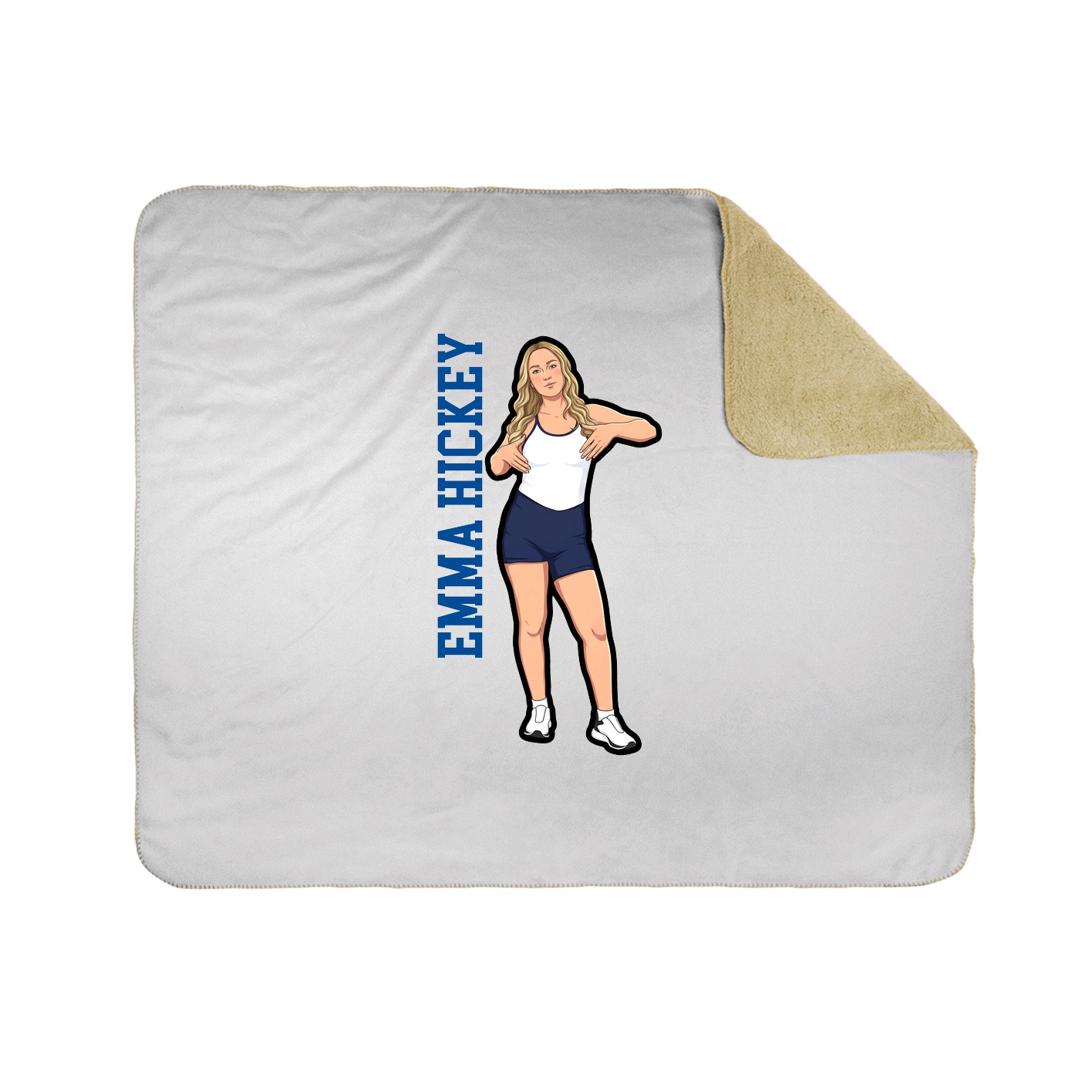Throw Blanket — Name Vertical in White