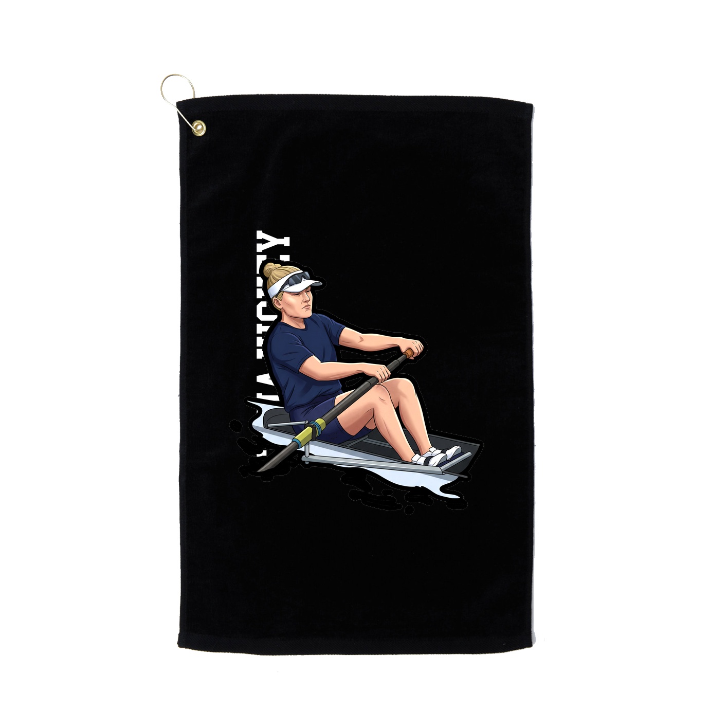 Golf Towel — Name Vertical in Black