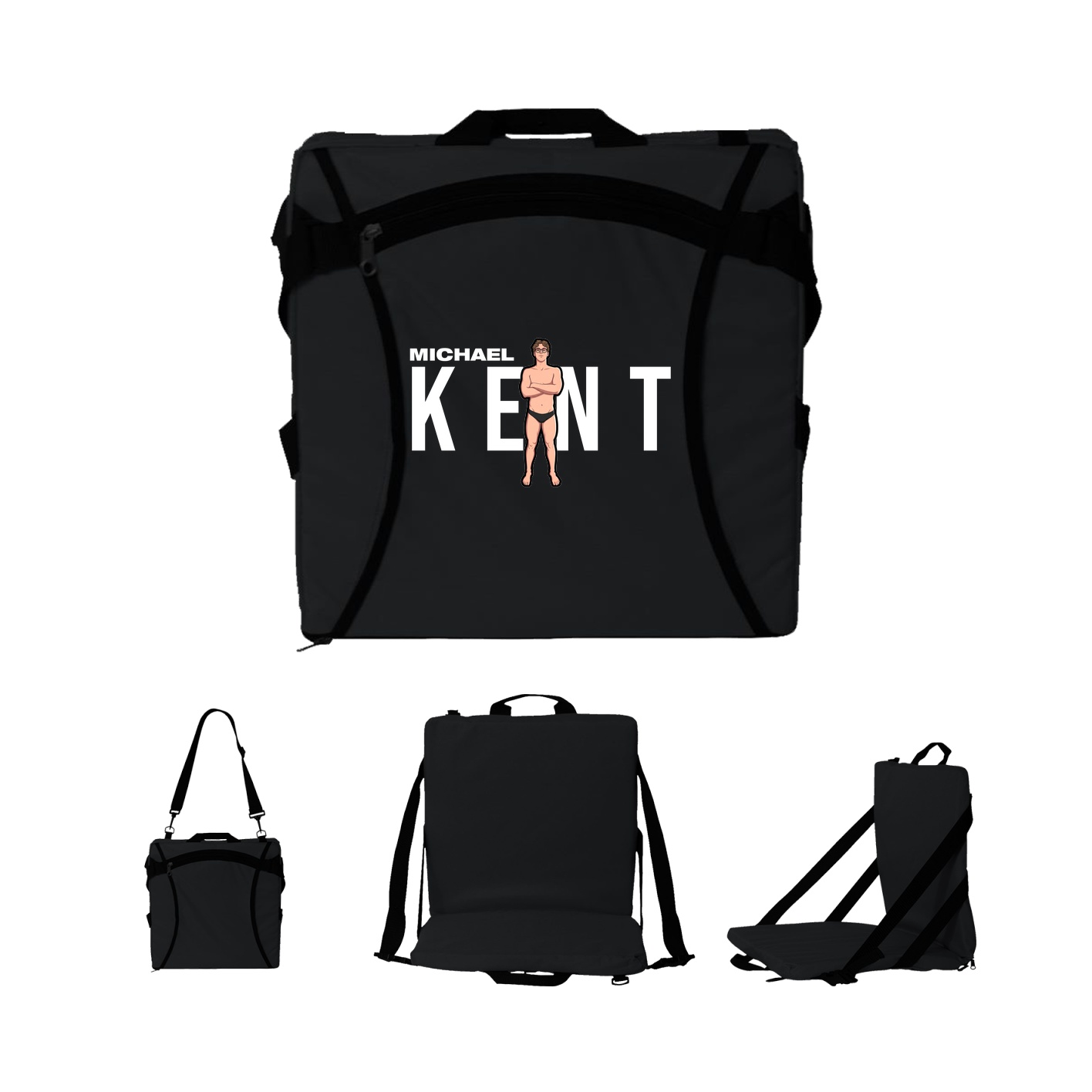 Folding Stadium Seat — Player Name in Black