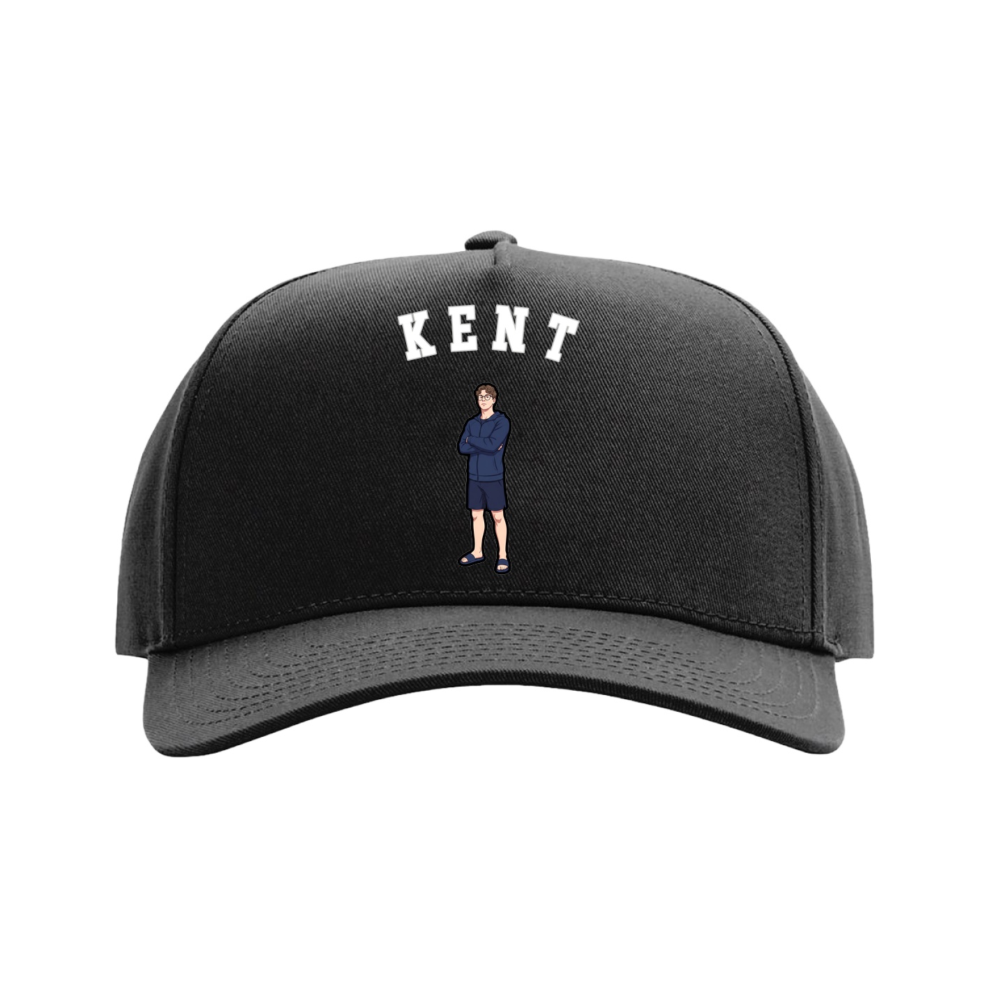Full Fabric Five-Panel Champ Cap — Shirsey Arch in Black