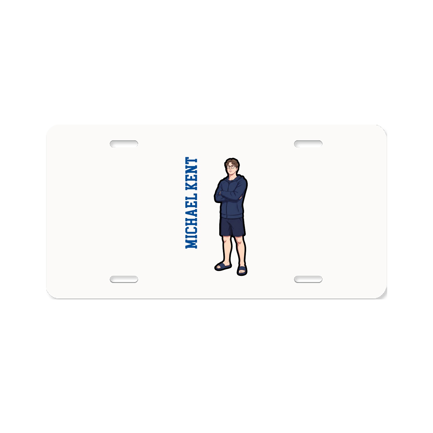 License Plate — Name Vertical in Classic