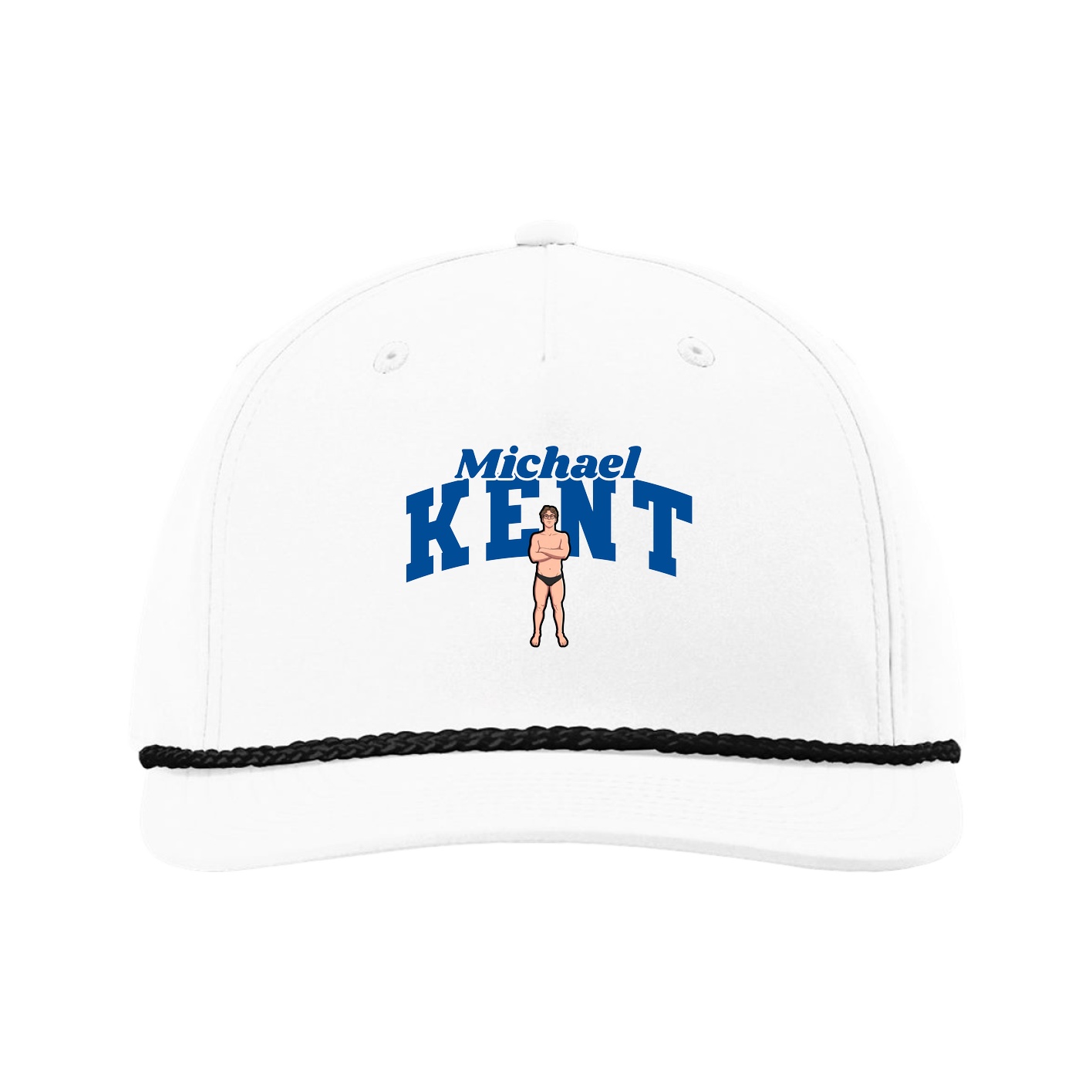Five-Panel Classic Rope Cap — Signature Arch in White