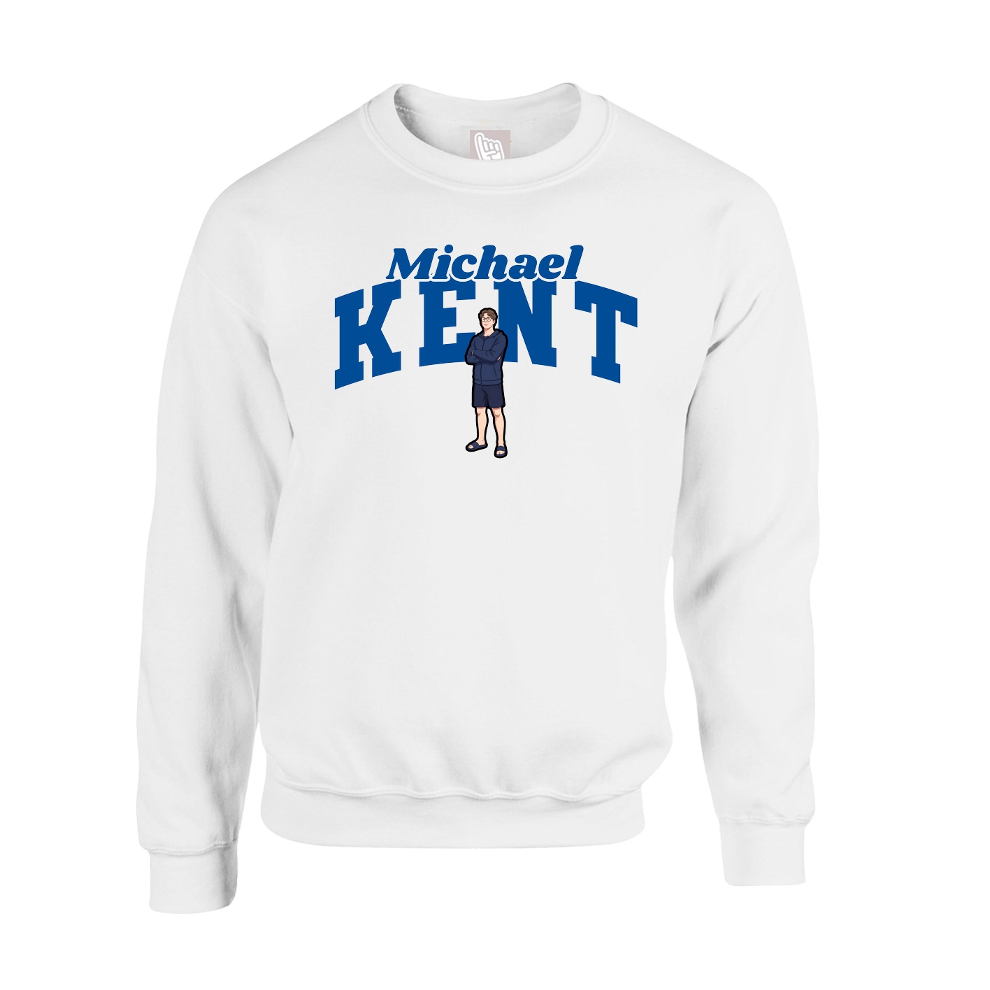 Fleece Crew — Signature Arch in White