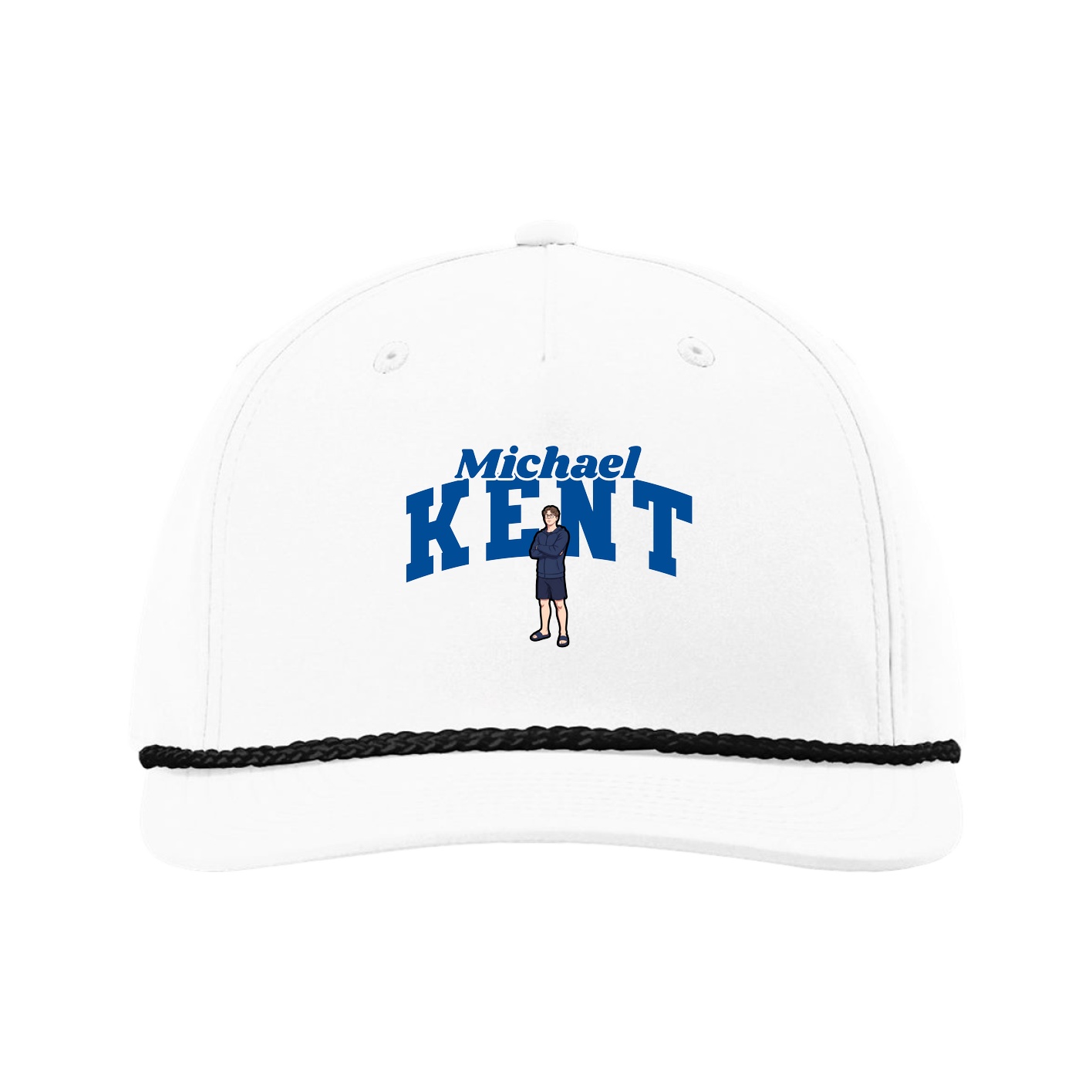 Five-Panel Classic Rope Cap — Signature Arch in White