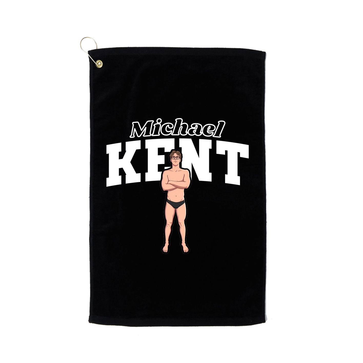 Golf Towel — Name Arch in Black