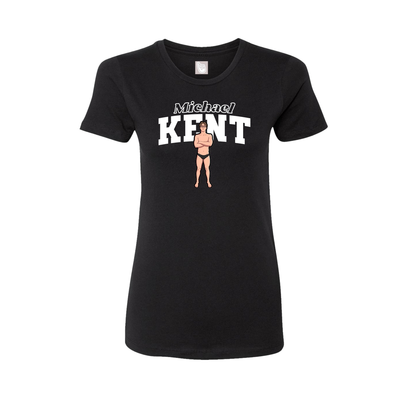 Fitted Women's Tee — Name Arch in Black
