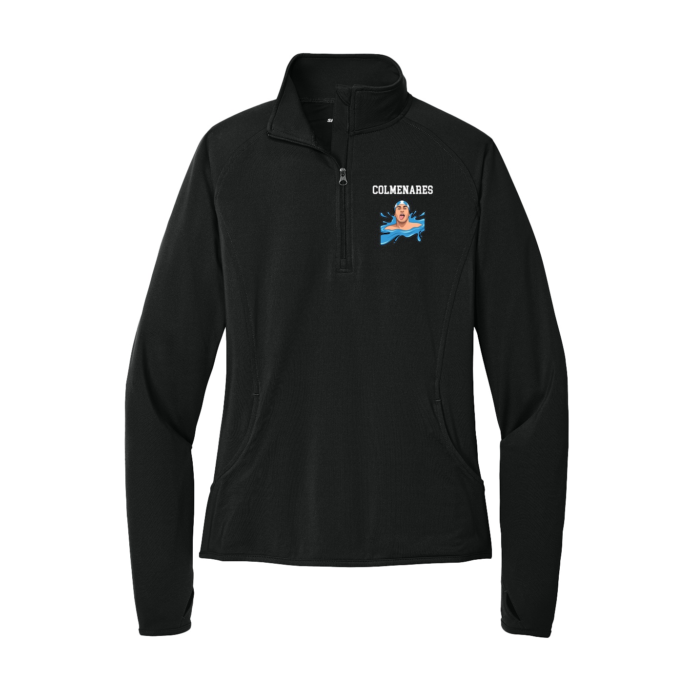 Women's Q-Zip Pullover — Shirsey in Black