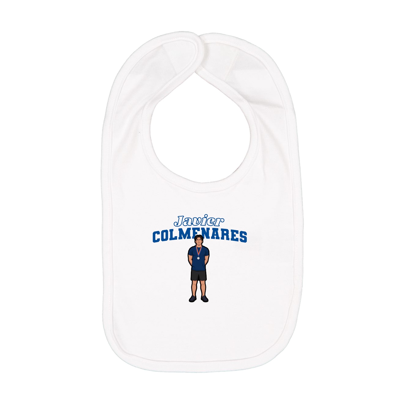 Infant Bib — Name Arch in White