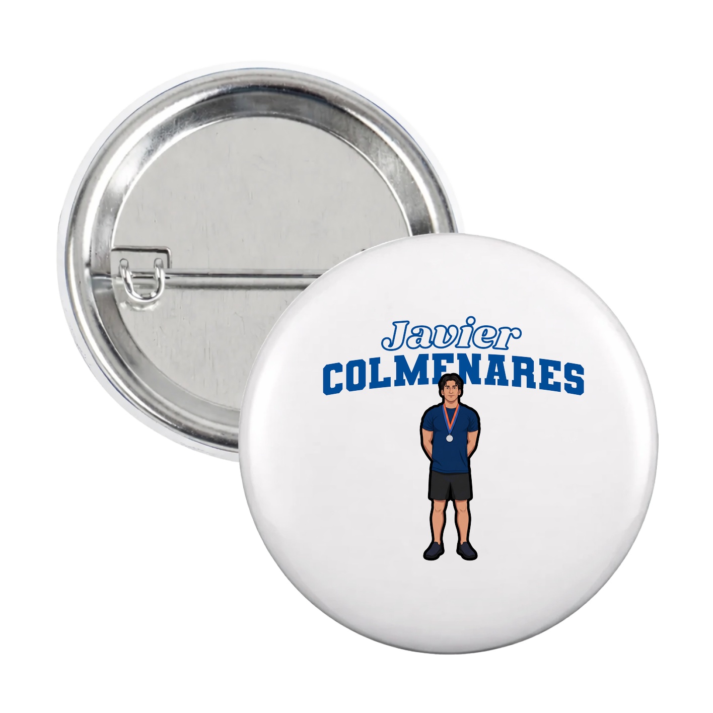 Game Day Button — Name Arch in White