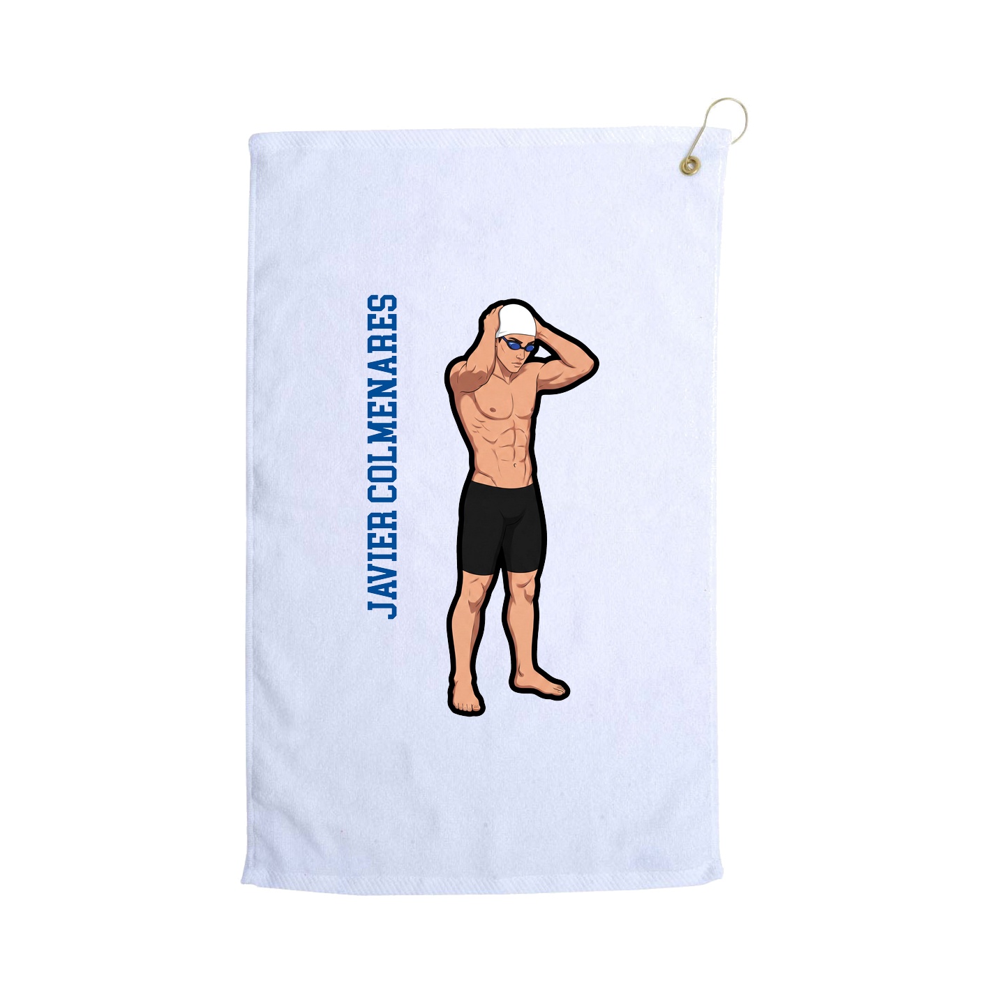 Golf Towel — Name Vertical in White