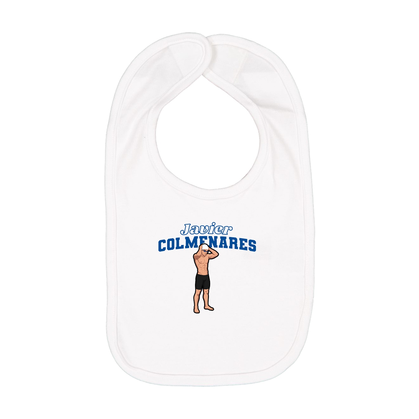 Infant Bib — Name Arch in White