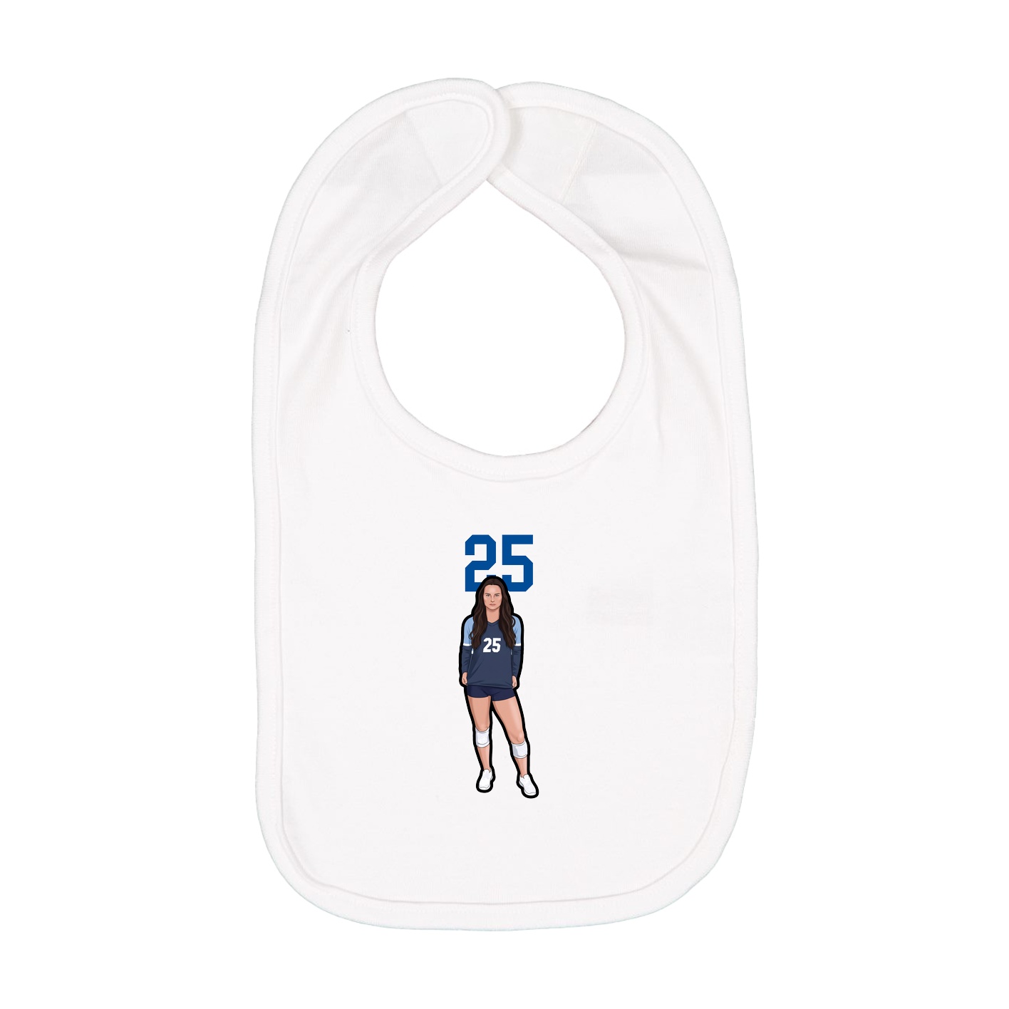 Infant Bib — Number Top in White