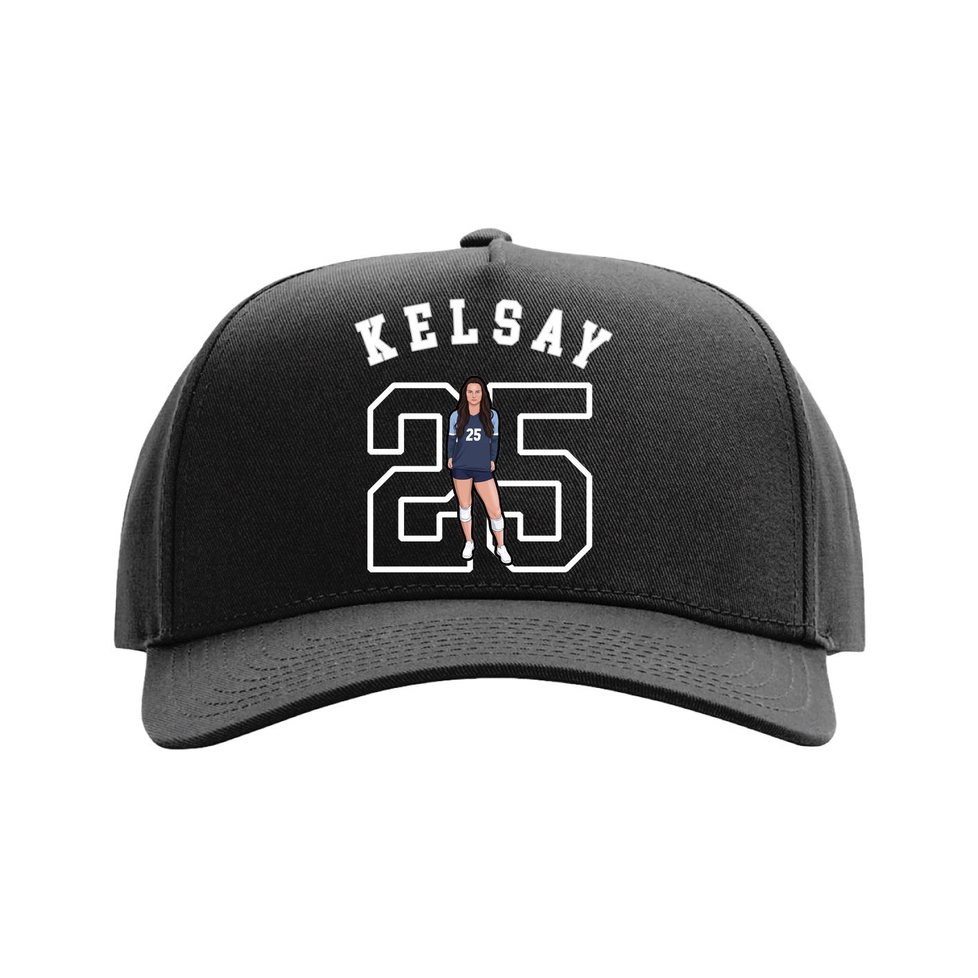 Full Fabric Five-Panel Champ Cap — Shirsey Arch in Black