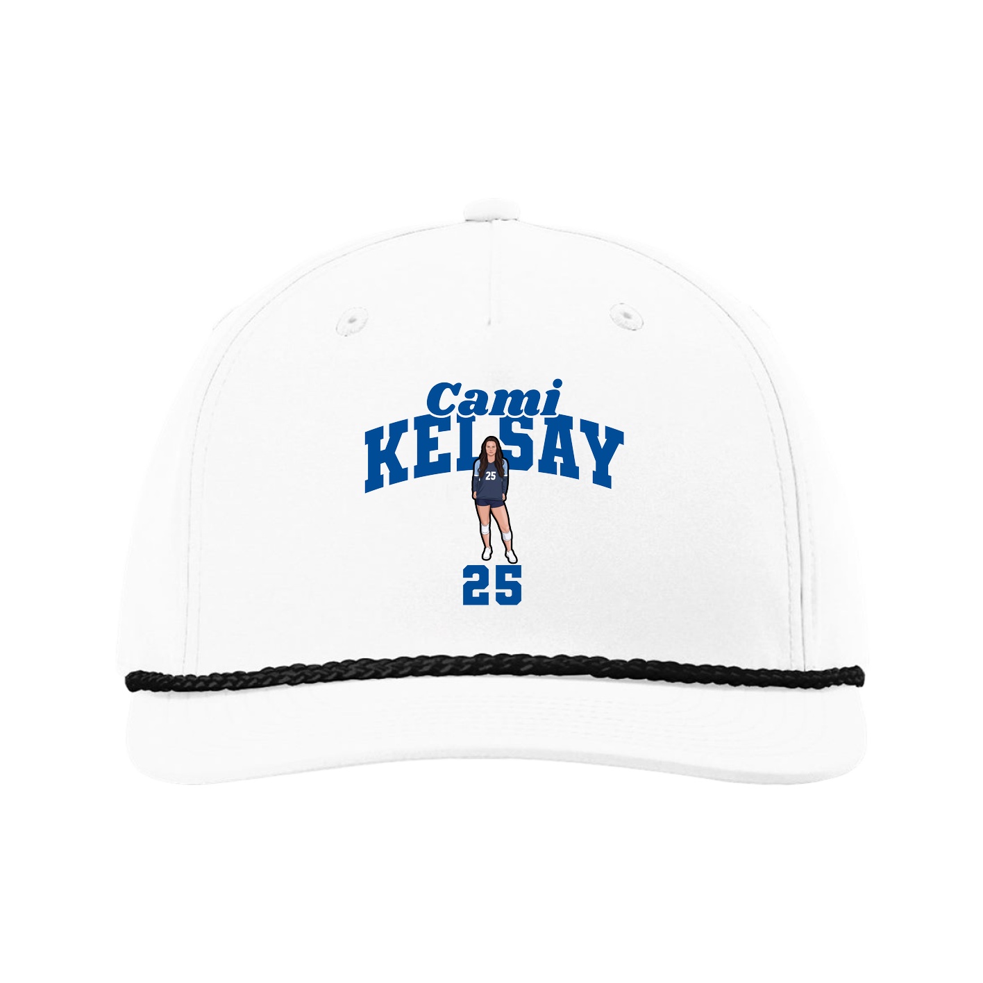 Five-Panel Classic Rope Cap — Signature Arch in White