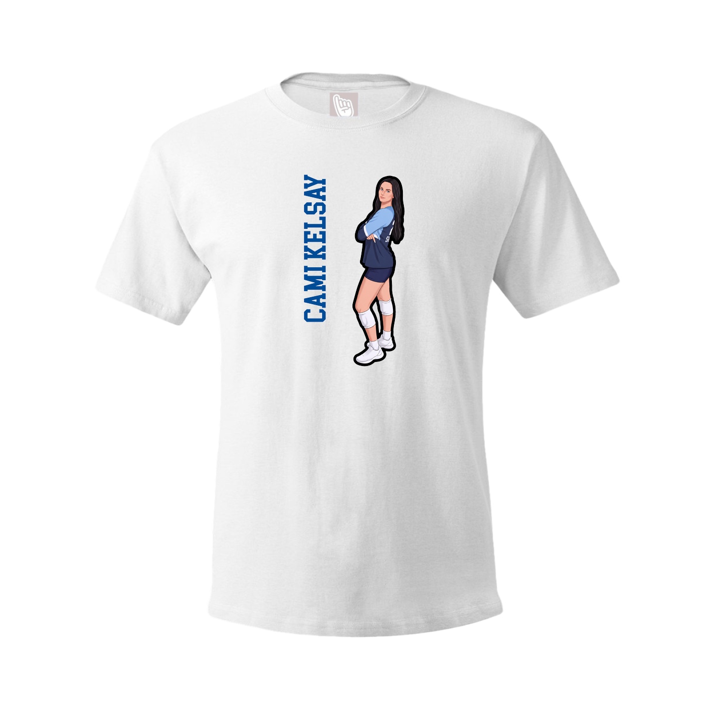 Tee — Name Vertical in White