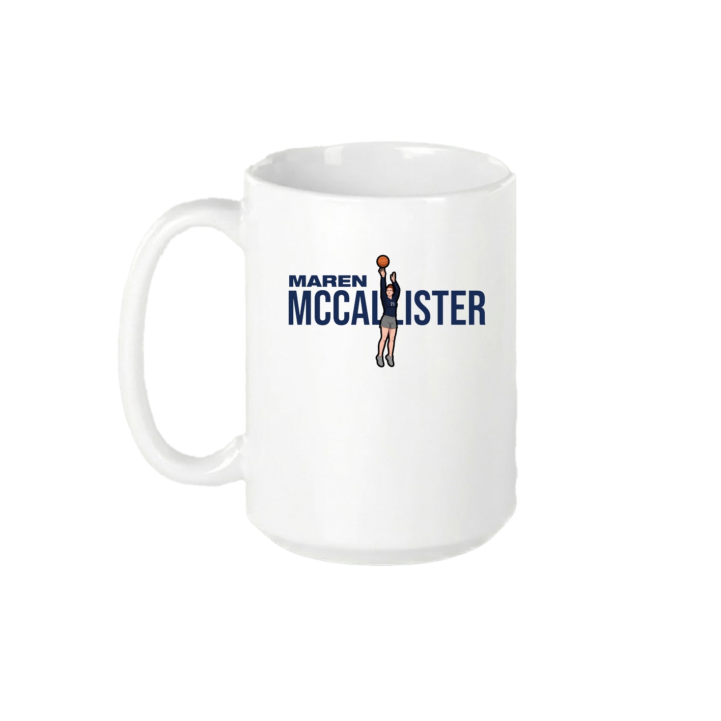 15oz Coffee Mug — Player Name in White