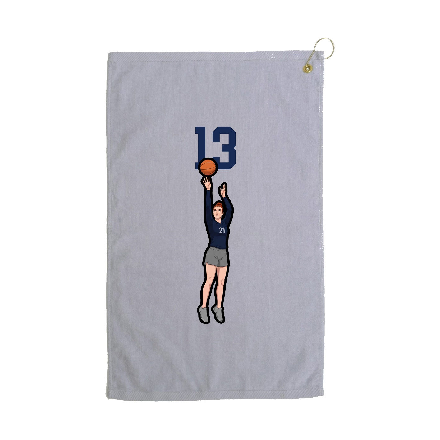 Golf Towel — Number Top in Grey