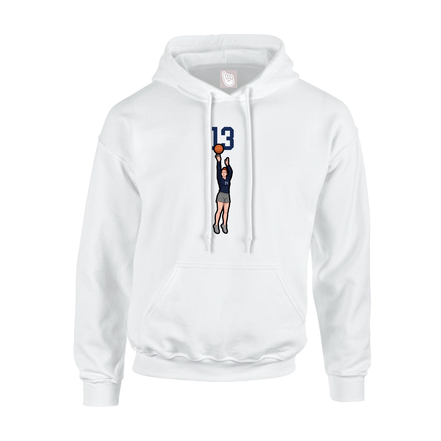 Youth Hoodie — Number Top in White
