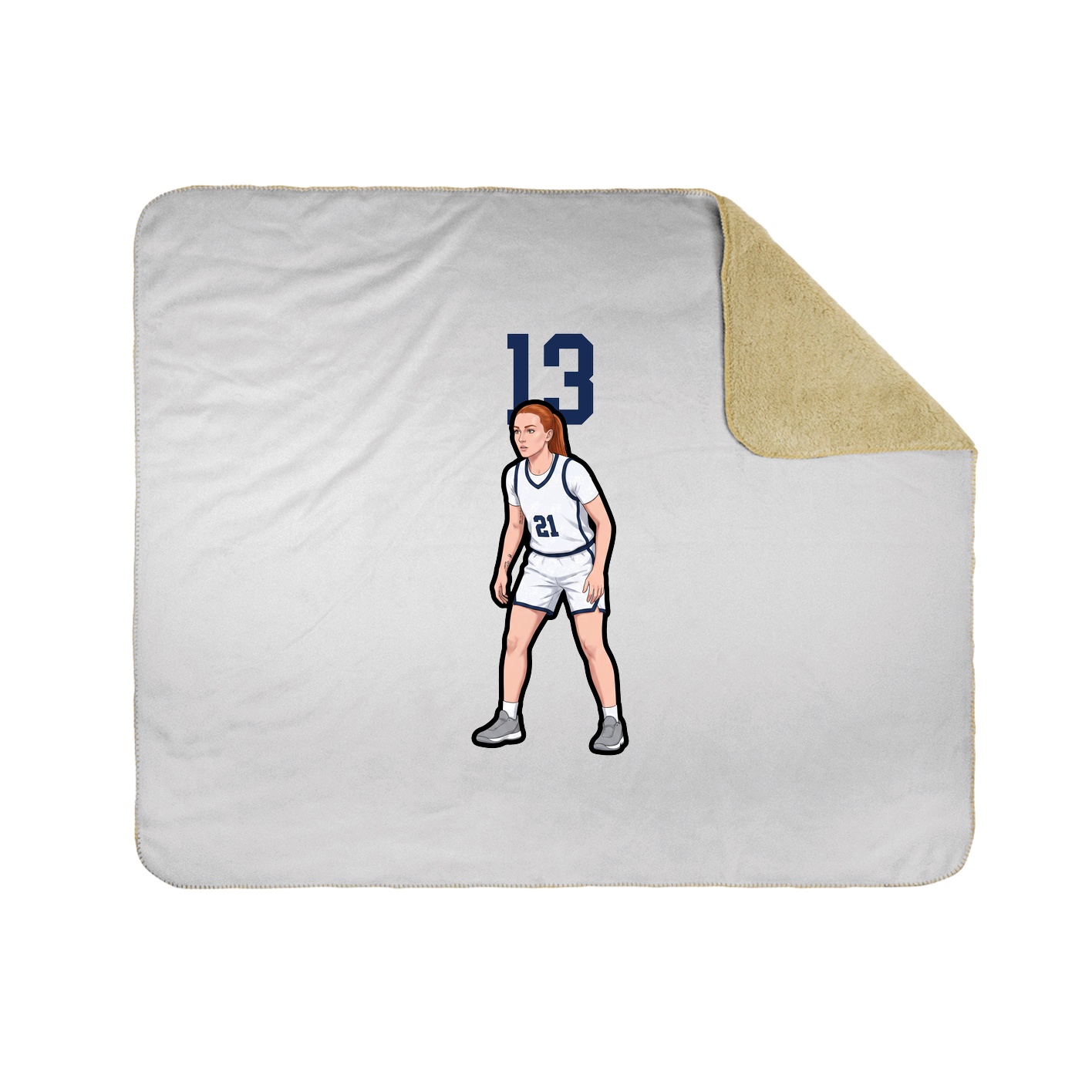 Throw Blanket — Number Top in White