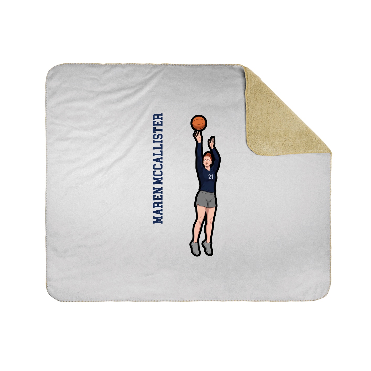 Throw Blanket — Name Vertical in White