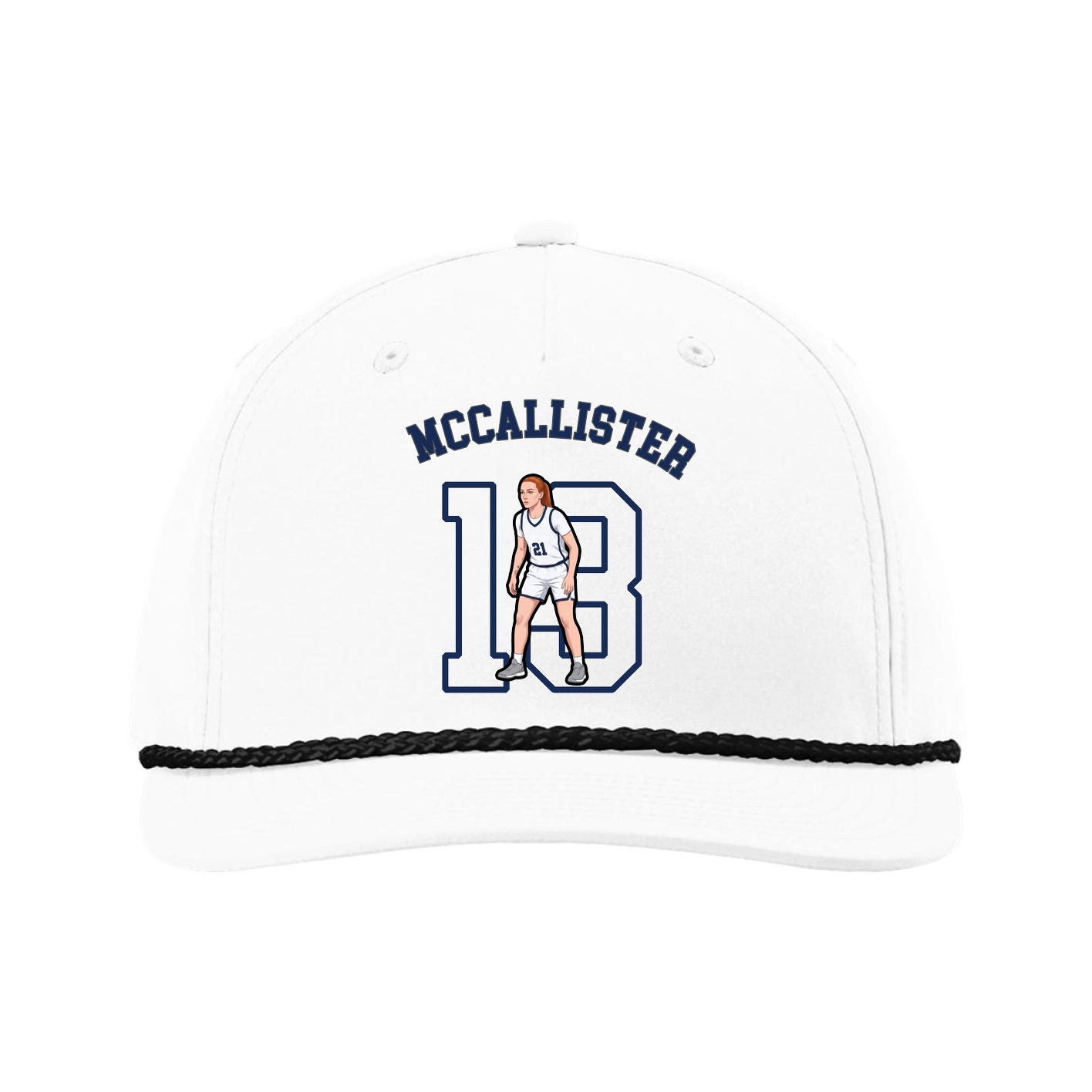 Five-Panel Classic Rope Cap — Shirsey Arch in White