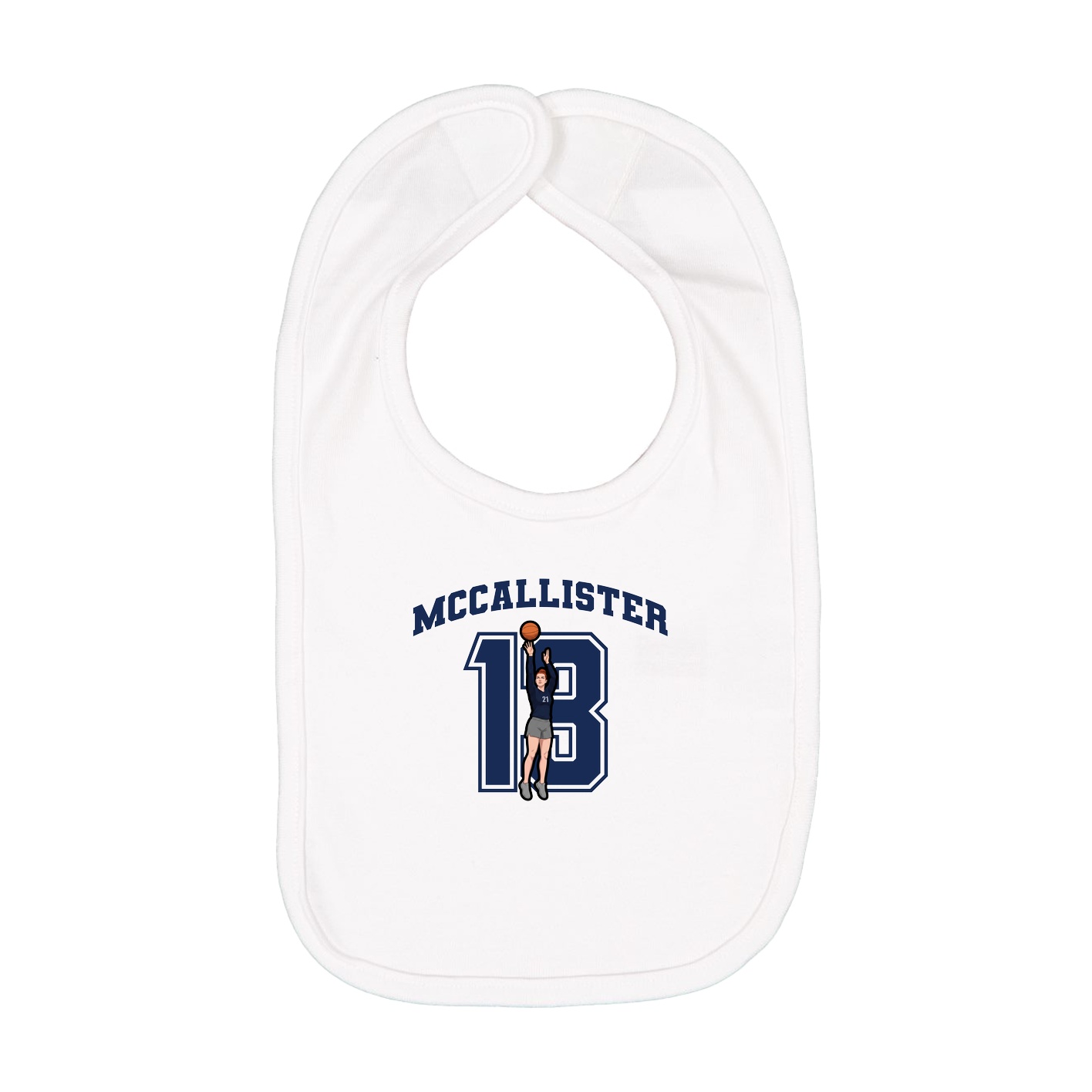 Infant Bib — Number in White