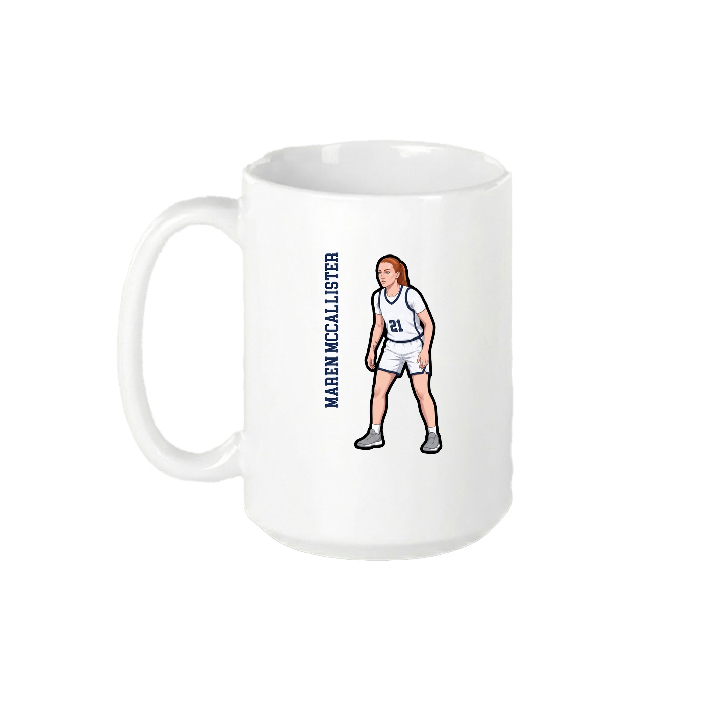 15oz Coffee Mug — Name Vertical in White