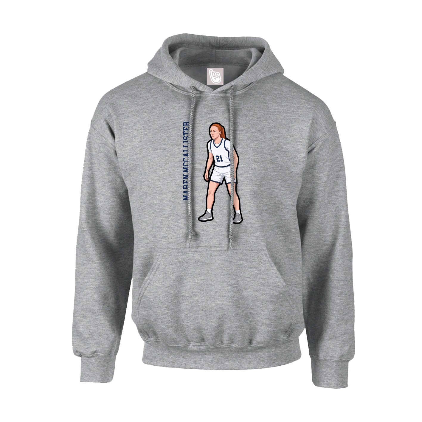 Youth Hoodie — Name Vertical in Grey