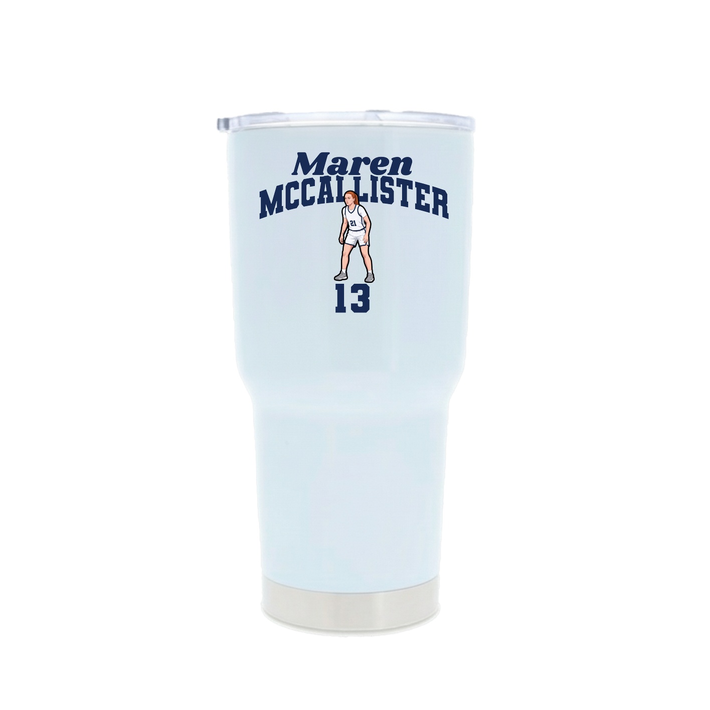 30oz Stainless Steel Tumbler — Signature Arch in White