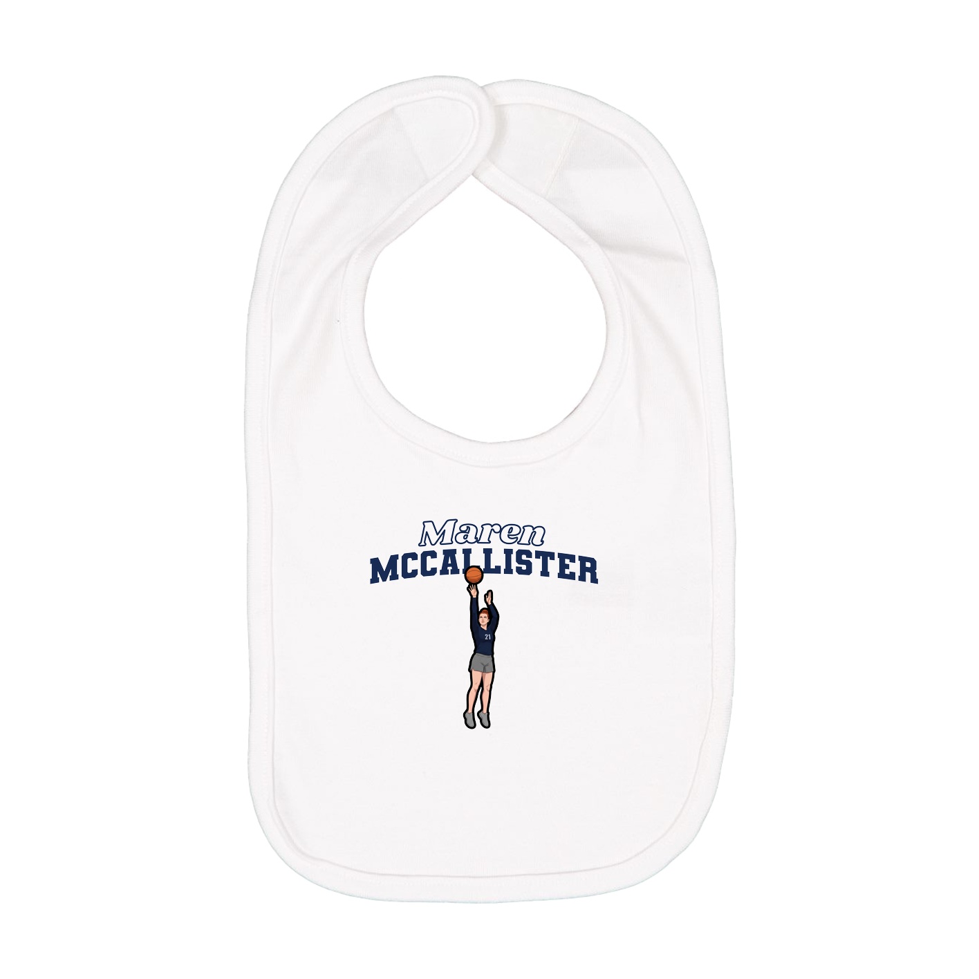 Infant Bib — Name Arch in White