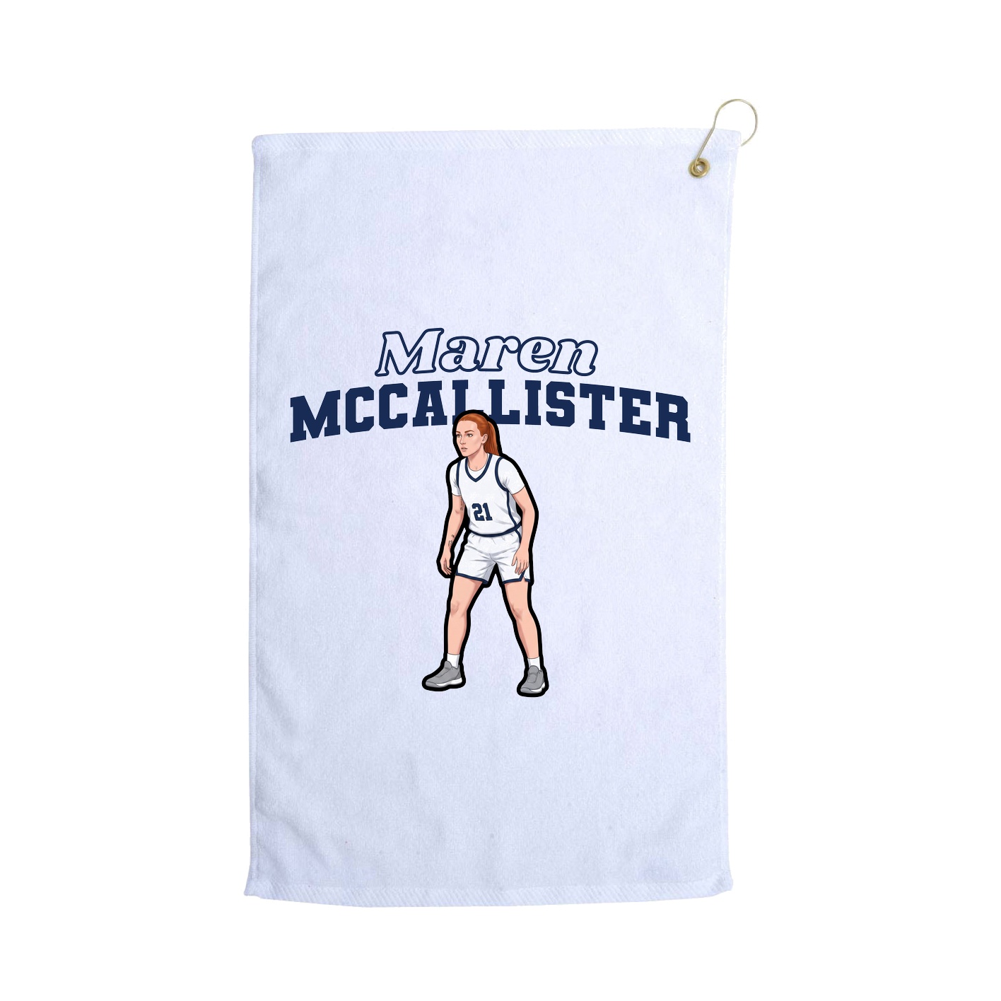 Golf Towel — Name Arch in White