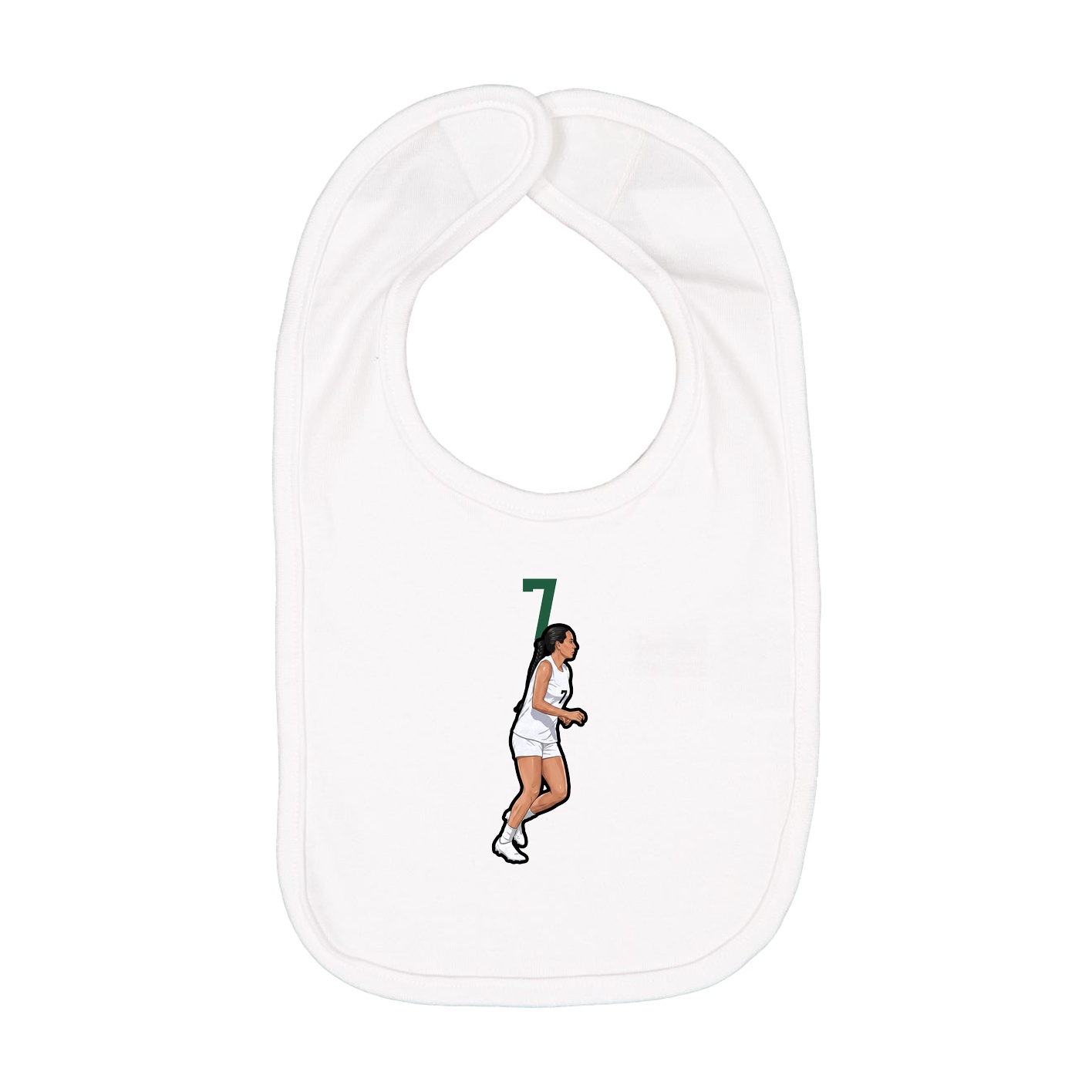 Infant Bib — Number Top in White