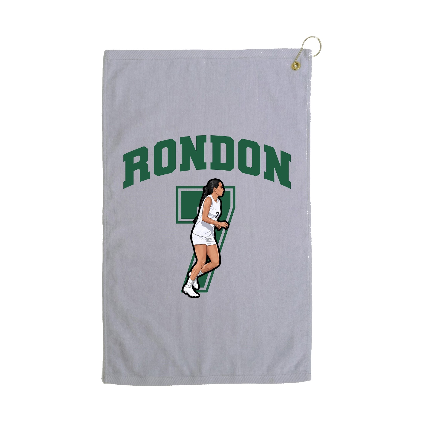 Golf Towel — Number in Grey