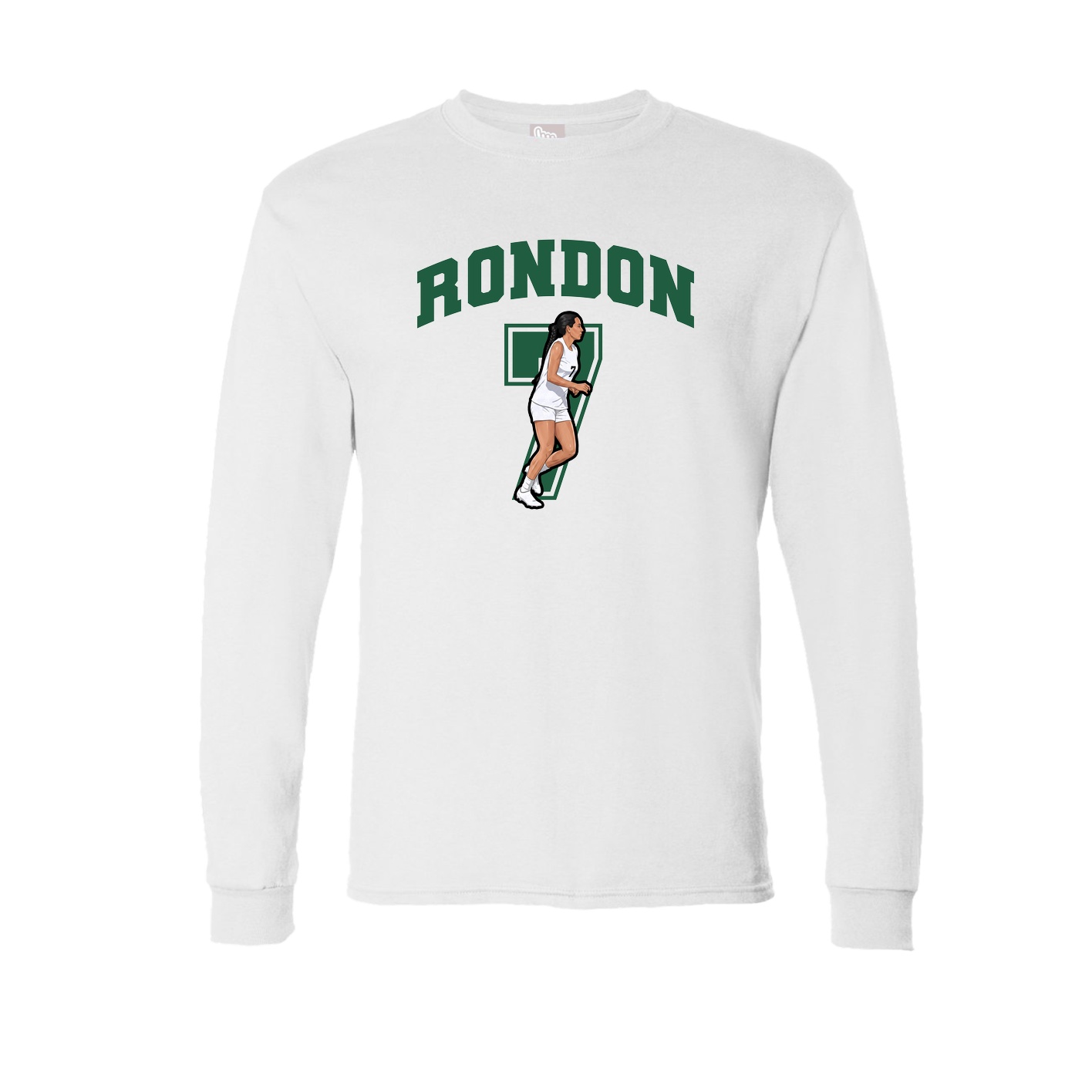 Long Sleeve Tee — Number in White