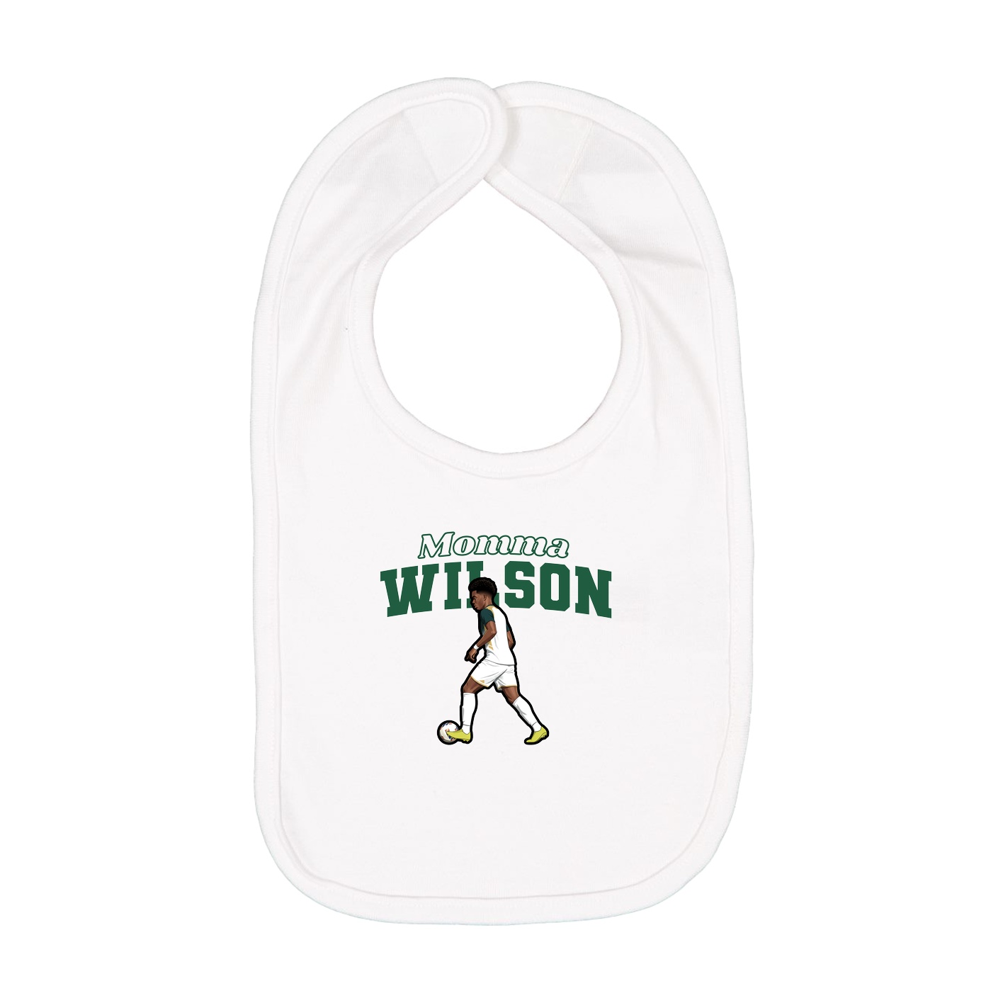 Infant Bib — Mothers Day Block in White