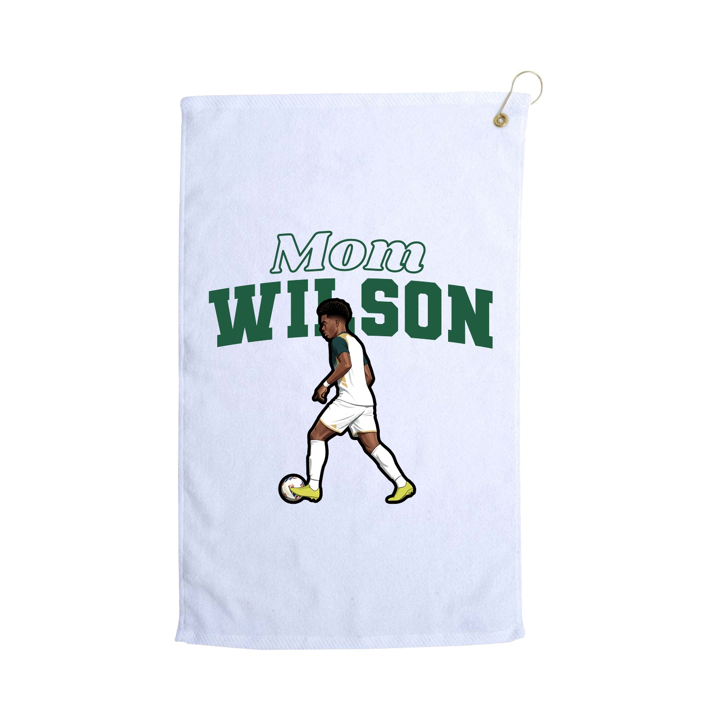 Golf Towel — Mothers Day Block in White